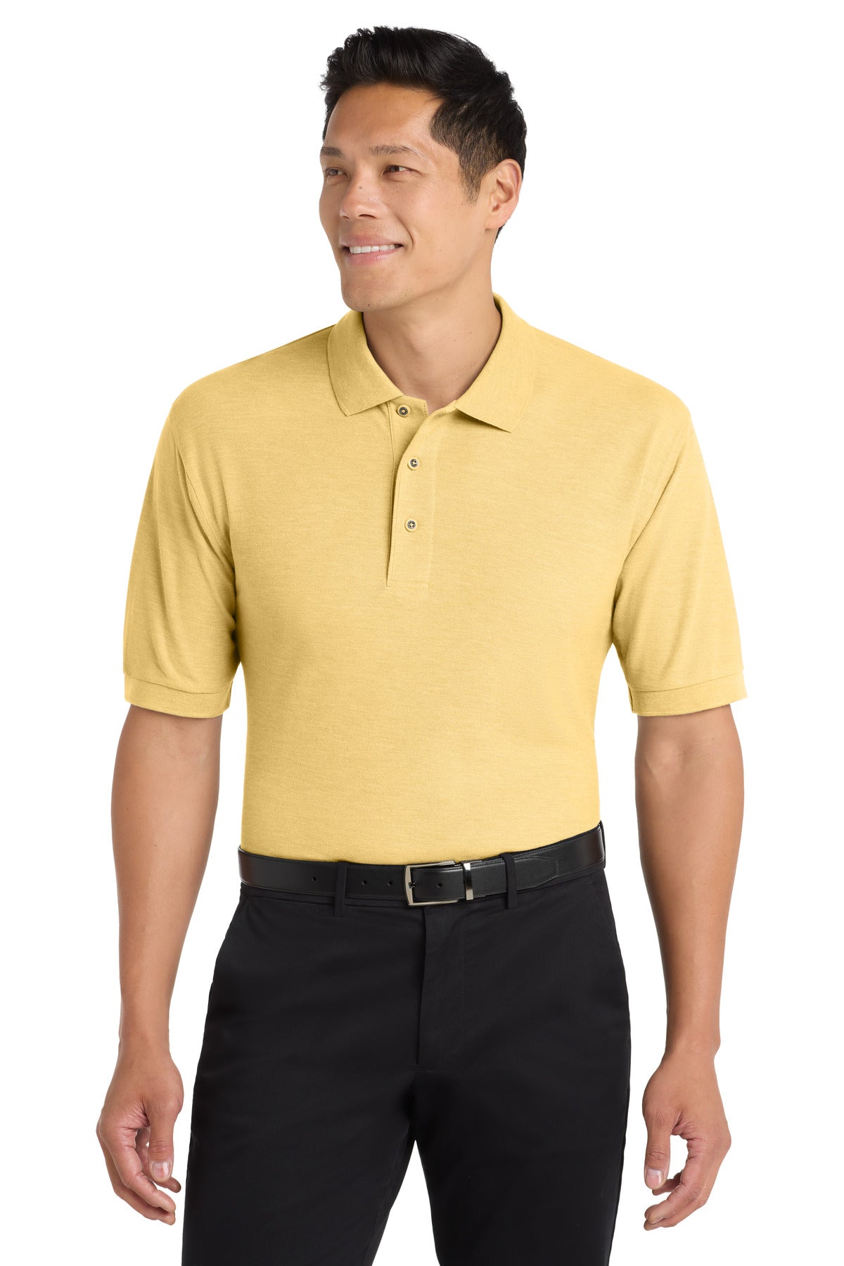 Custom logo Port Authority® Silk Touch™ Polo K500 in Banana