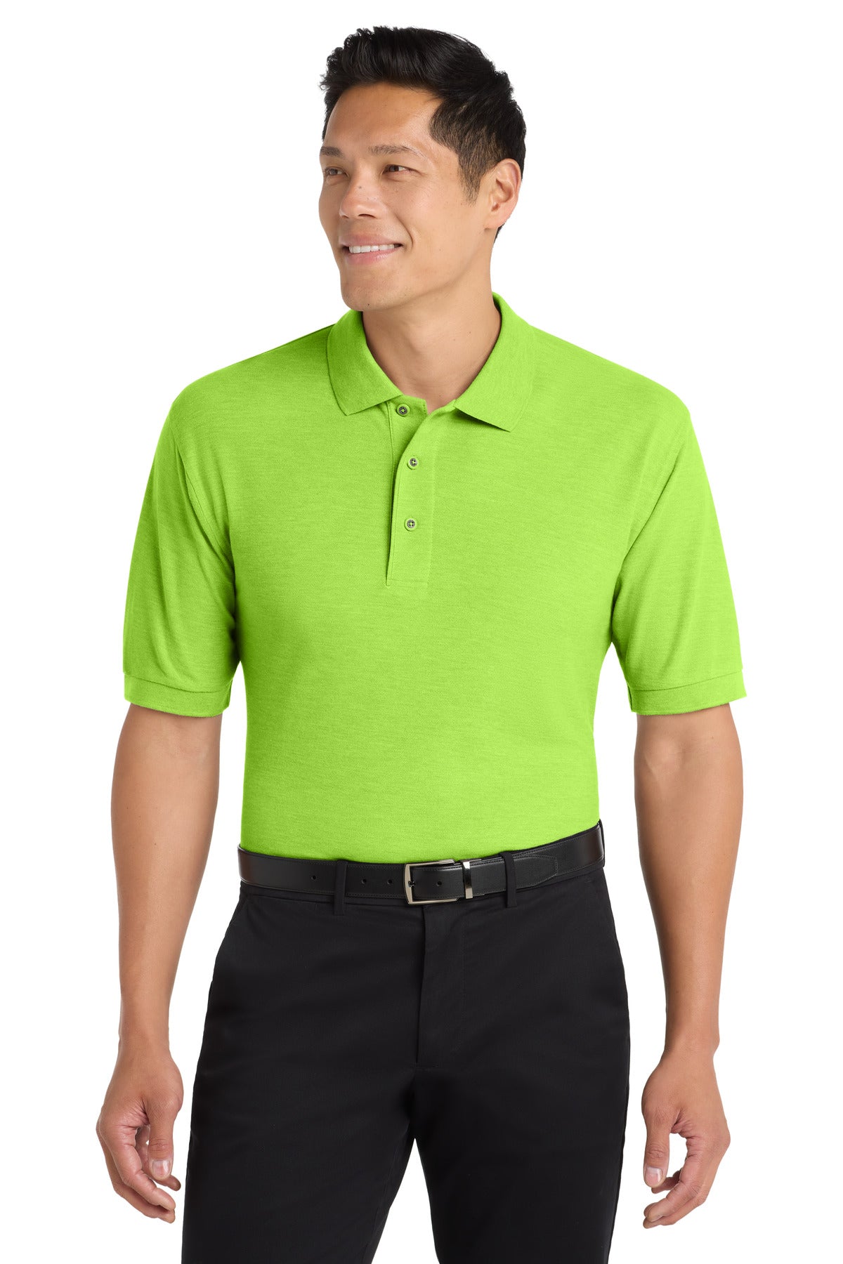 Custom logo Port Authority® Silk Touch™ Polo K500 in Lime