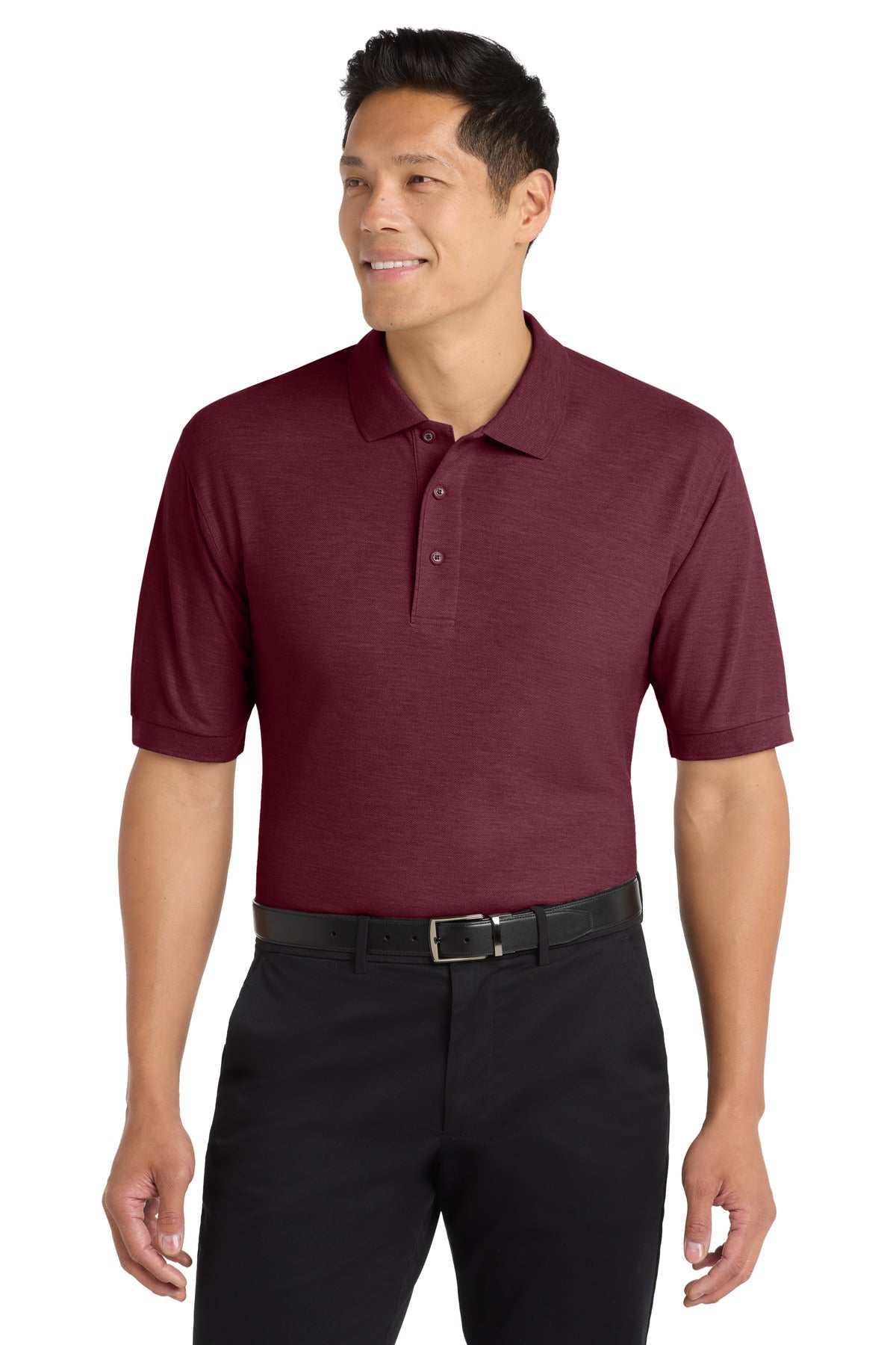 Custom logo Port Authority® Silk Touch™ Polo K500 in Maroon