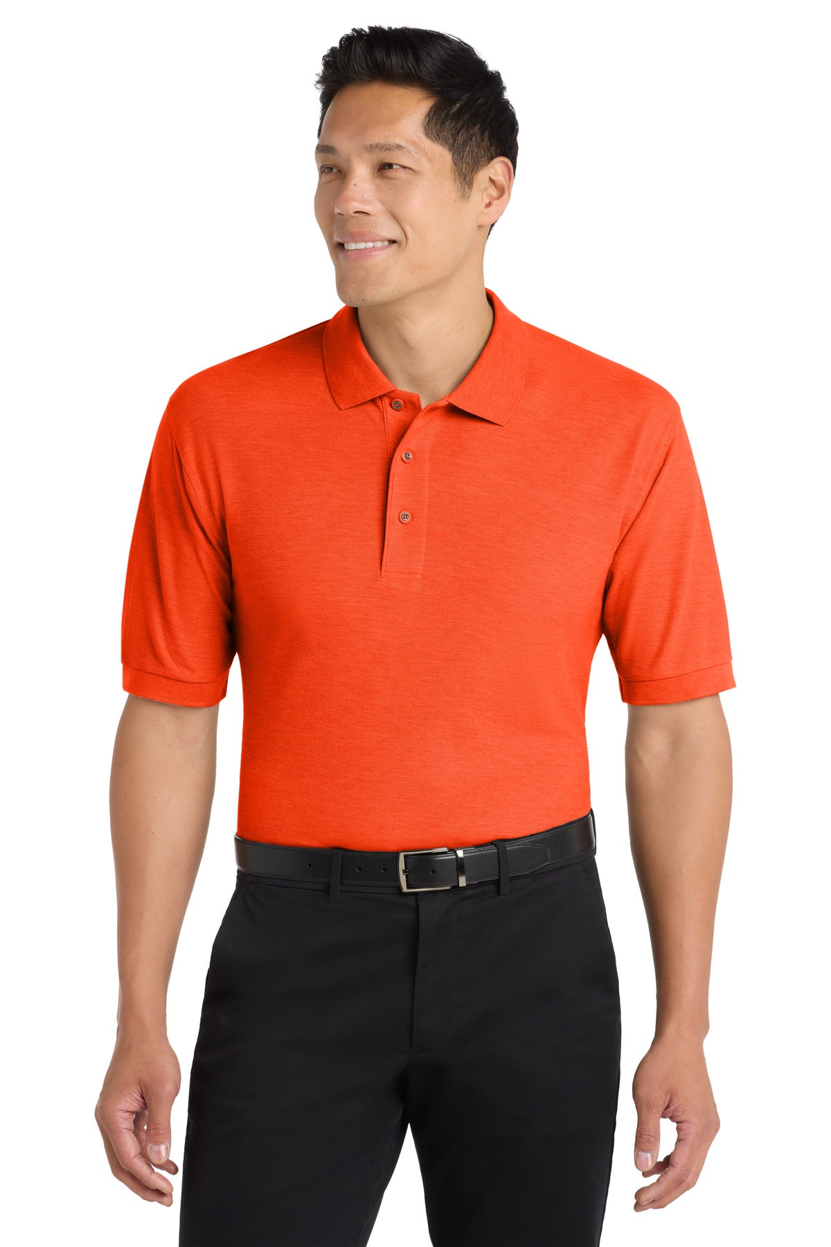 Custom logo Port Authority® Silk Touch™ Polo K500 in Orange