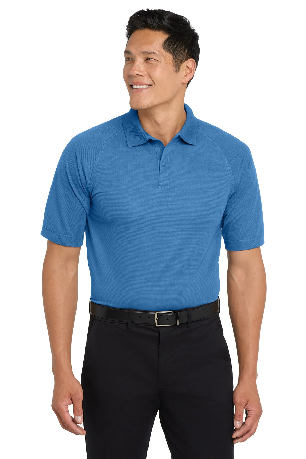 Custom logo Port Authority® Dry Zone® Ottoman Polo.  K525 in Blue Lake