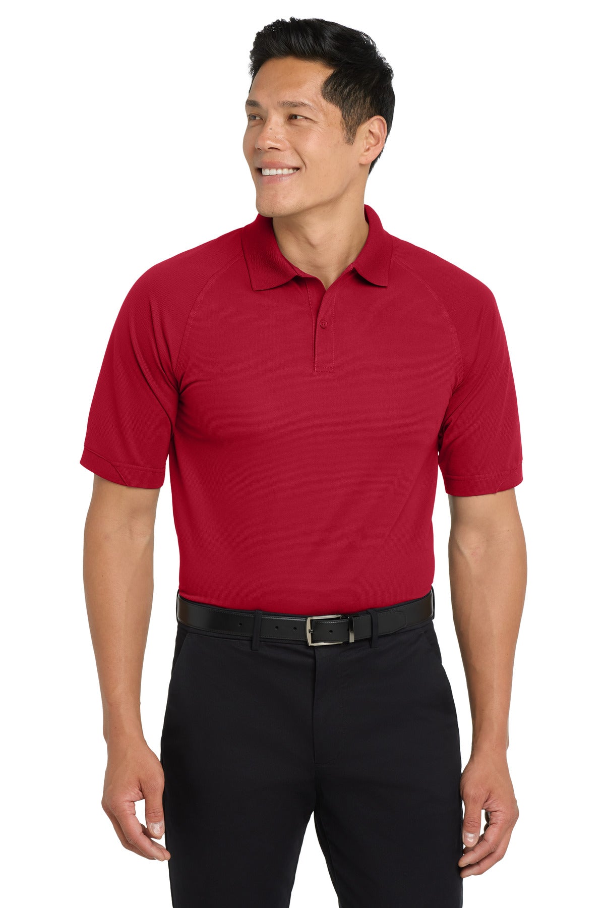 Custom logo Port Authority® Dry Zone® Ottoman Polo.  K525 in Engine Red