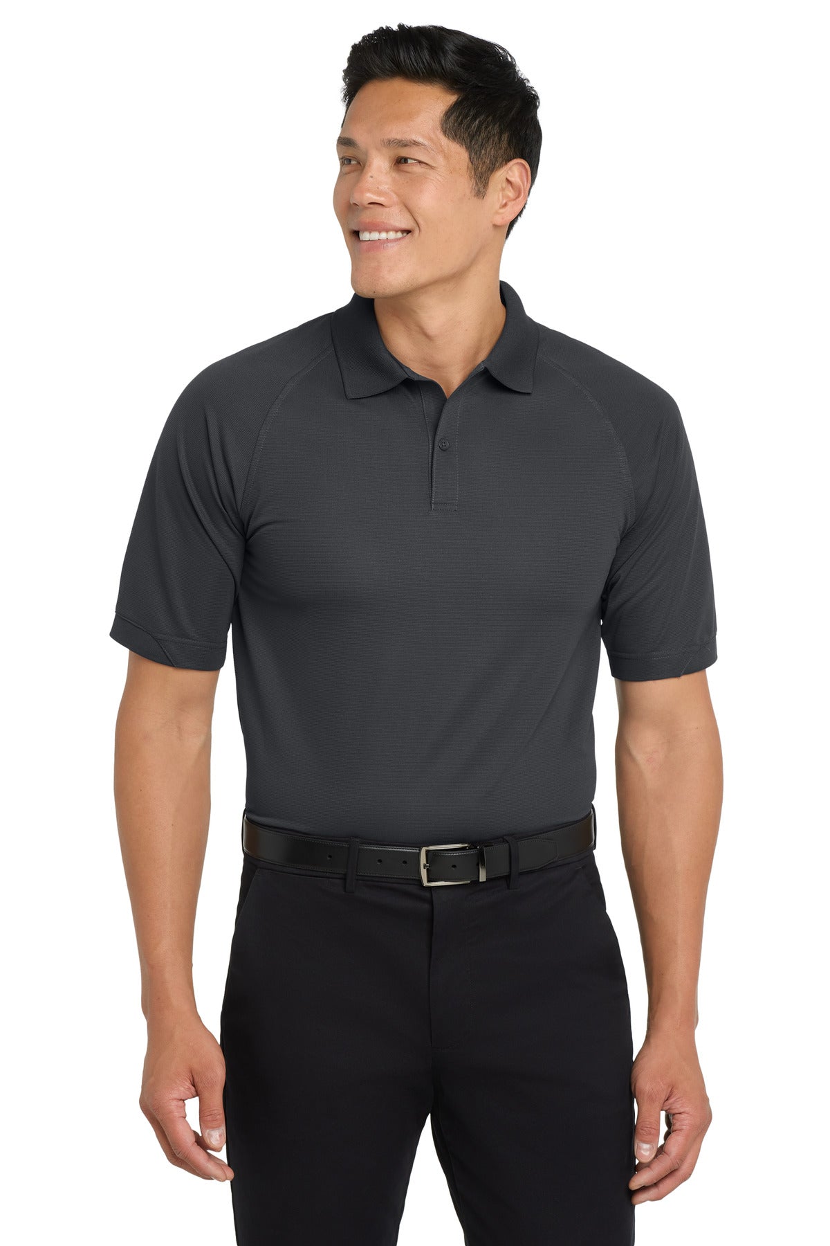 Custom logo Port Authority® Dry Zone® Ottoman Polo.  K525 in Iron Grey