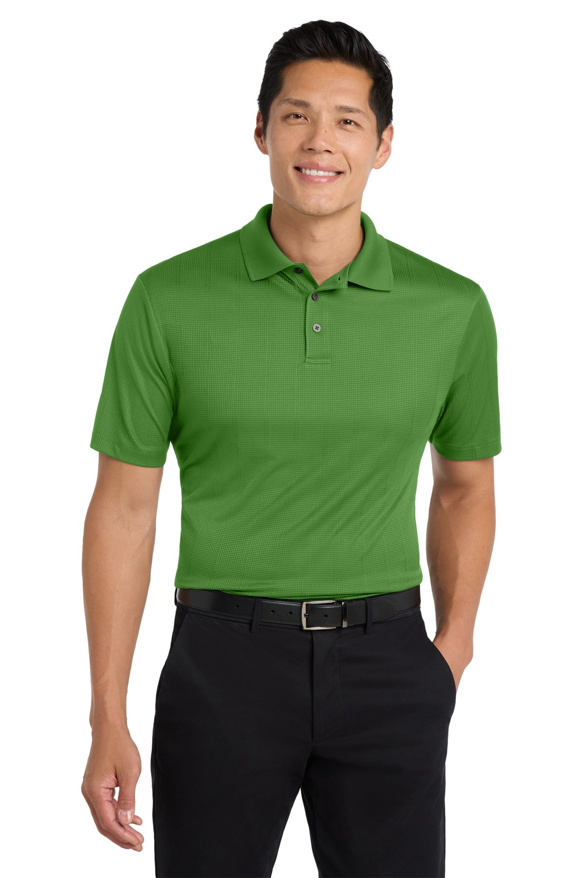 Custom logo Port Authority® Performance Fine Jacquard Polo. K528 in Vine Green