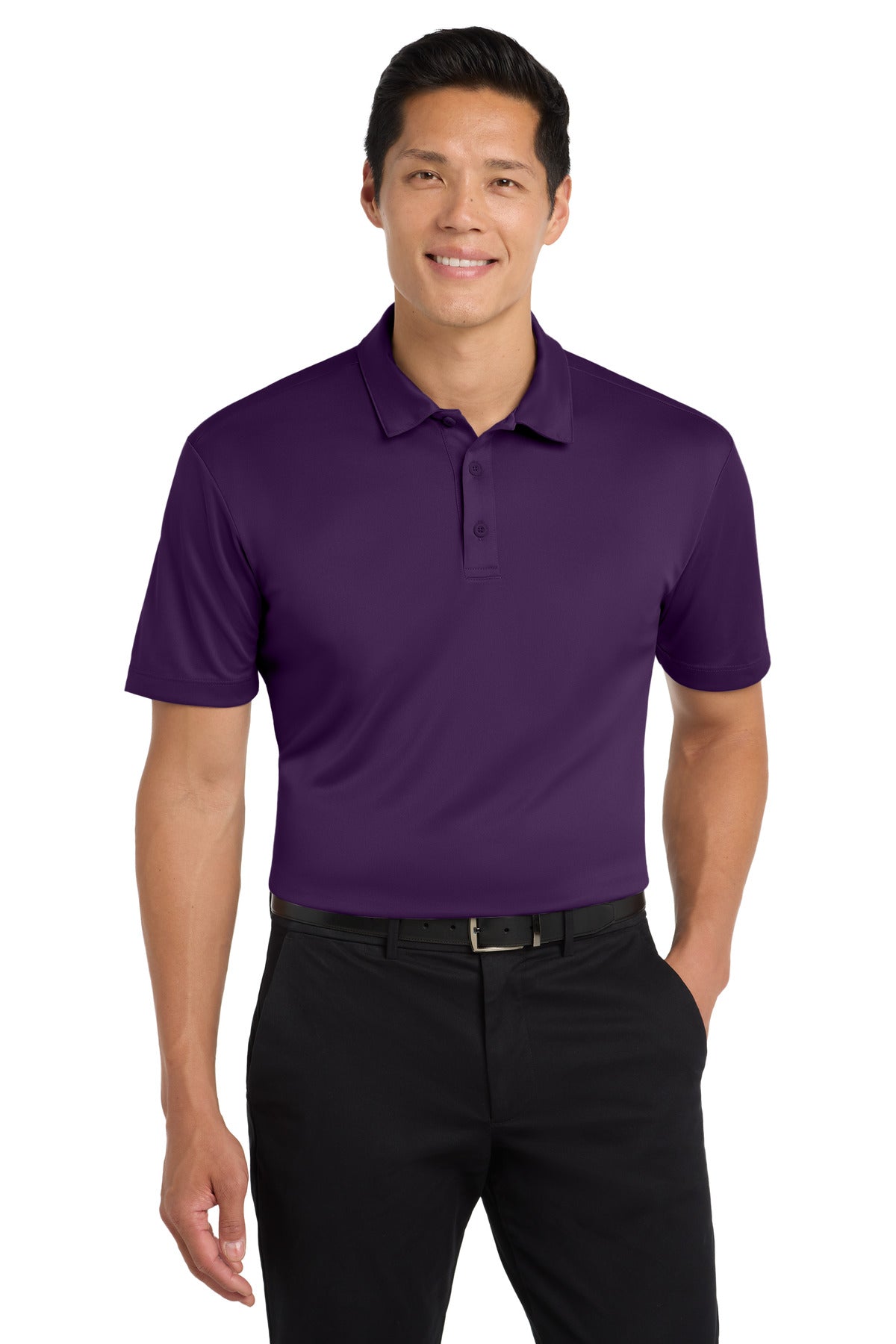 Custom logo Port Authority® Silk Touch™ Performance Polo. K540 in Bright Purple