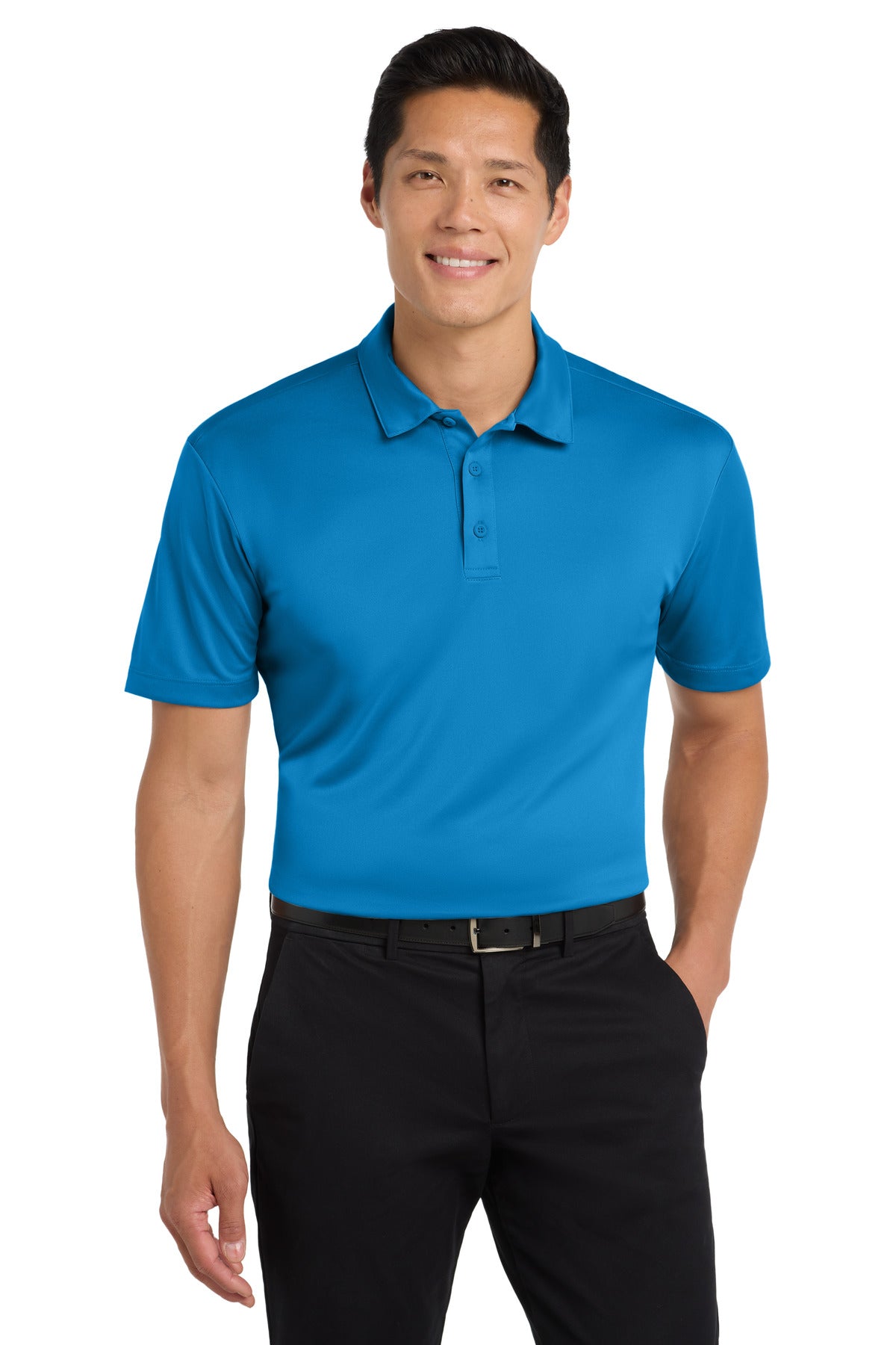 Custom logo Port Authority® Silk Touch™ Performance Polo. K540 in Brilliant Blue