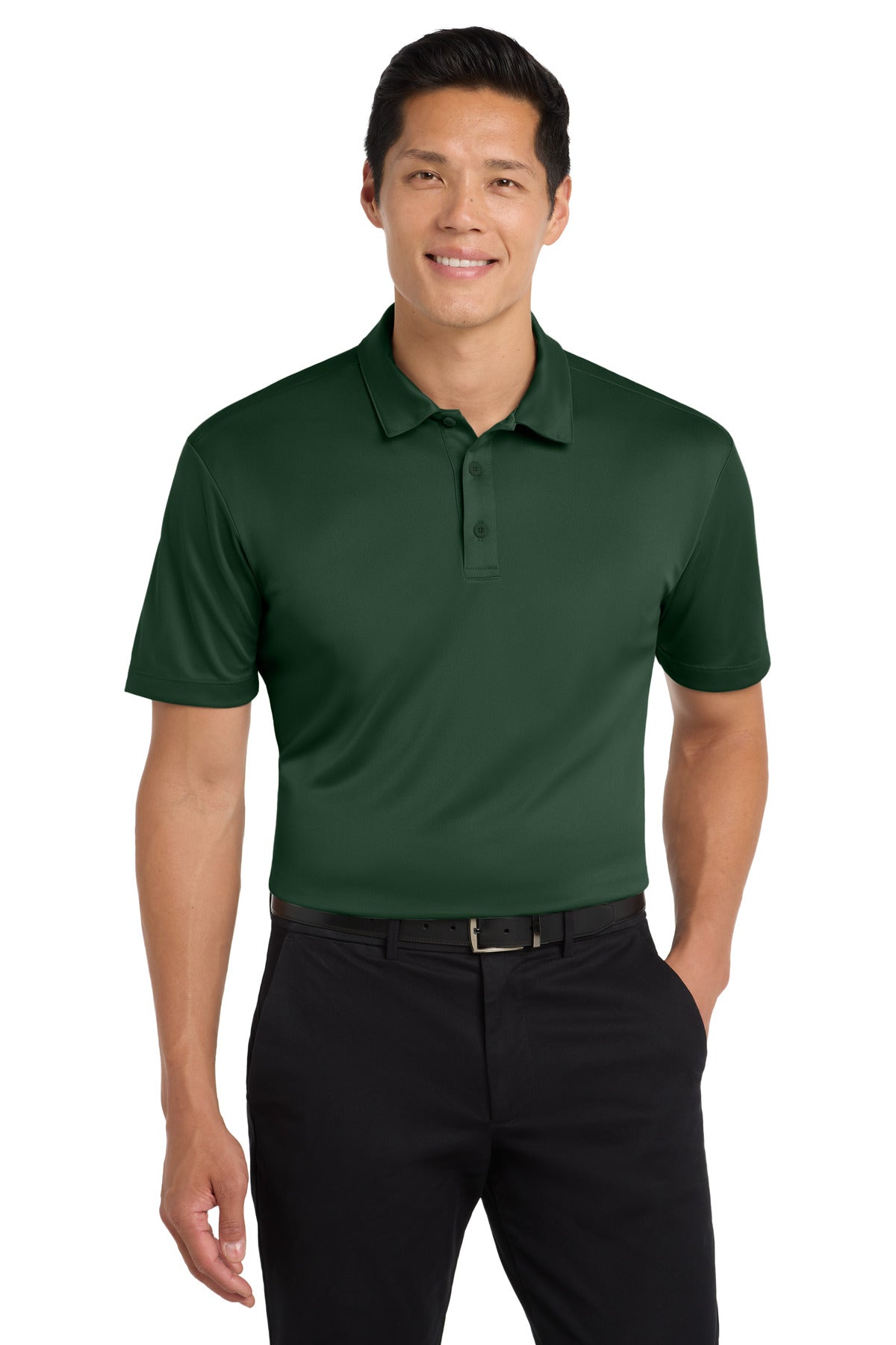 Custom logo Port Authority® Silk Touch™ Performance Polo. K540 in Dark Green