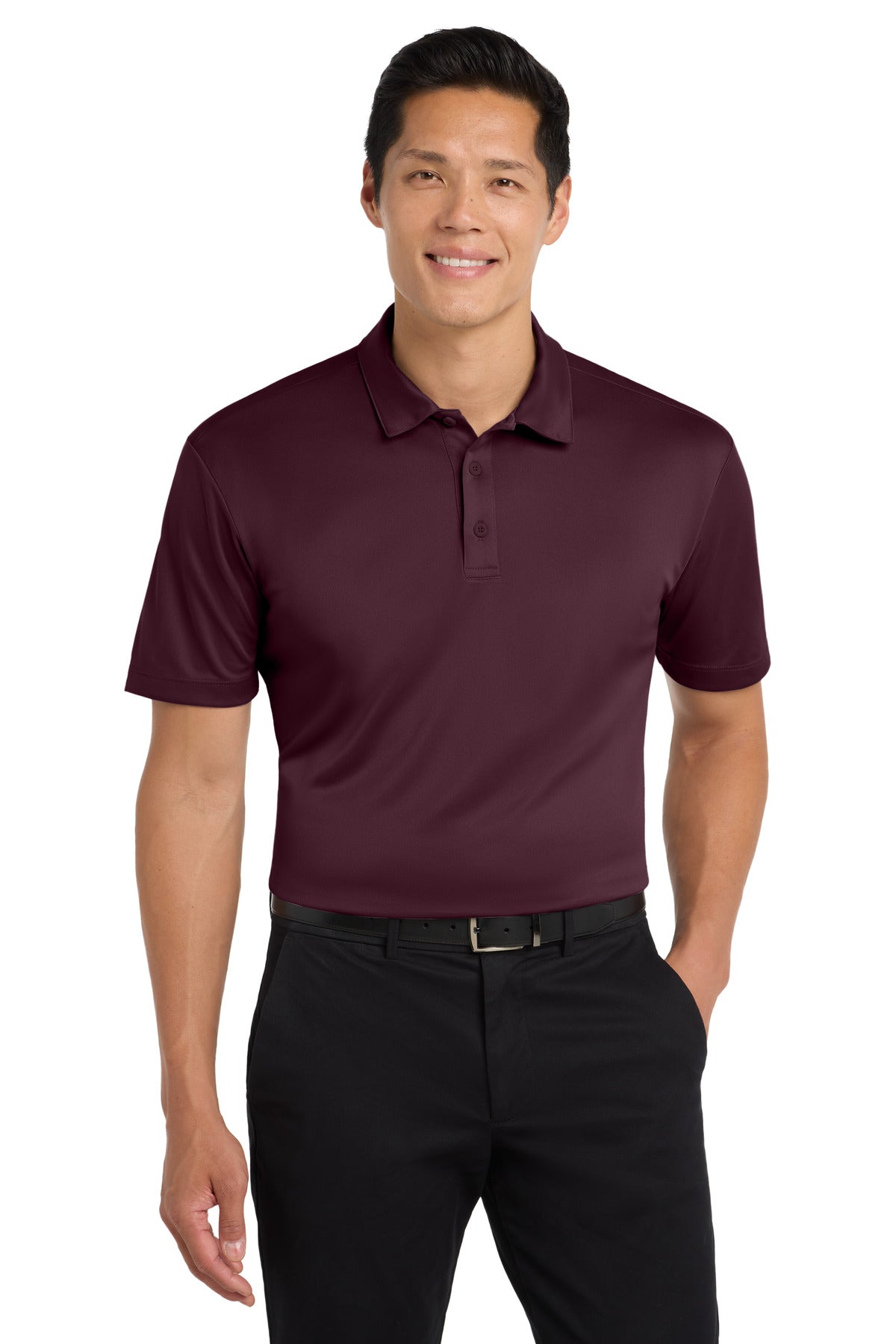 Custom logo Port Authority® Silk Touch™ Performance Polo. K540 in Maroon