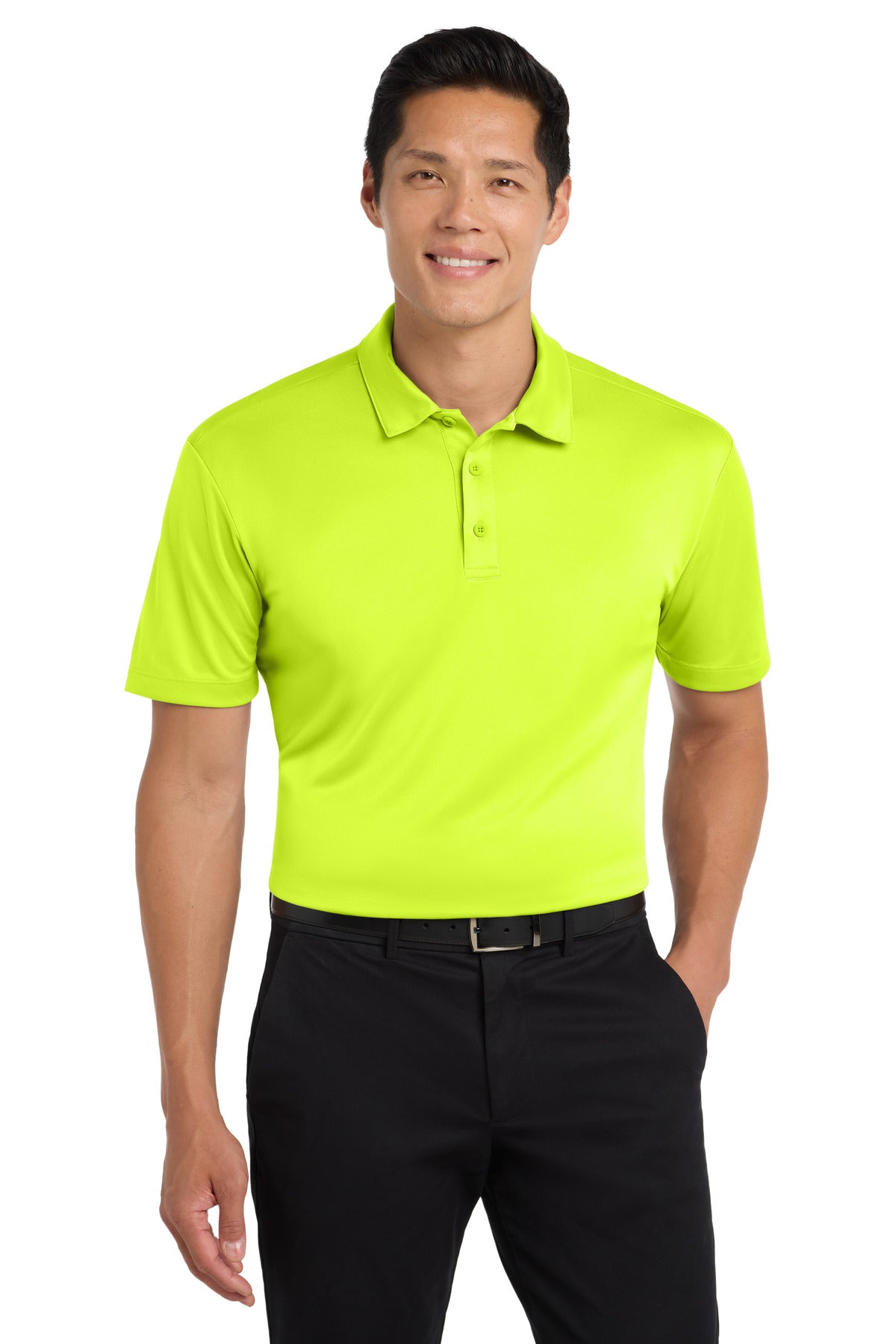 Custom logo Port Authority® Silk Touch™ Performance Polo. K540 in Neon Yellow