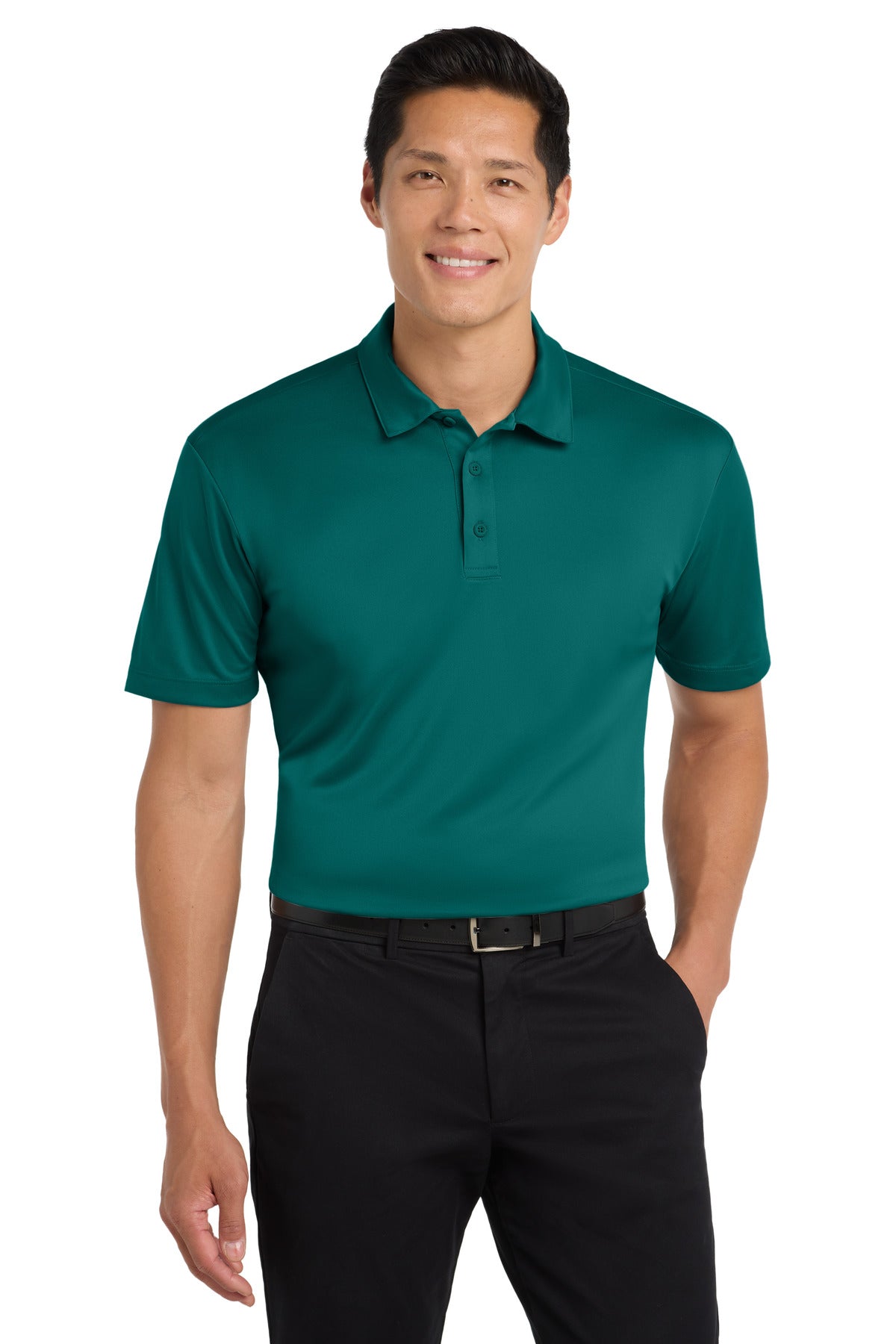 Custom logo Port Authority® Silk Touch™ Performance Polo. K540 in Teal Green