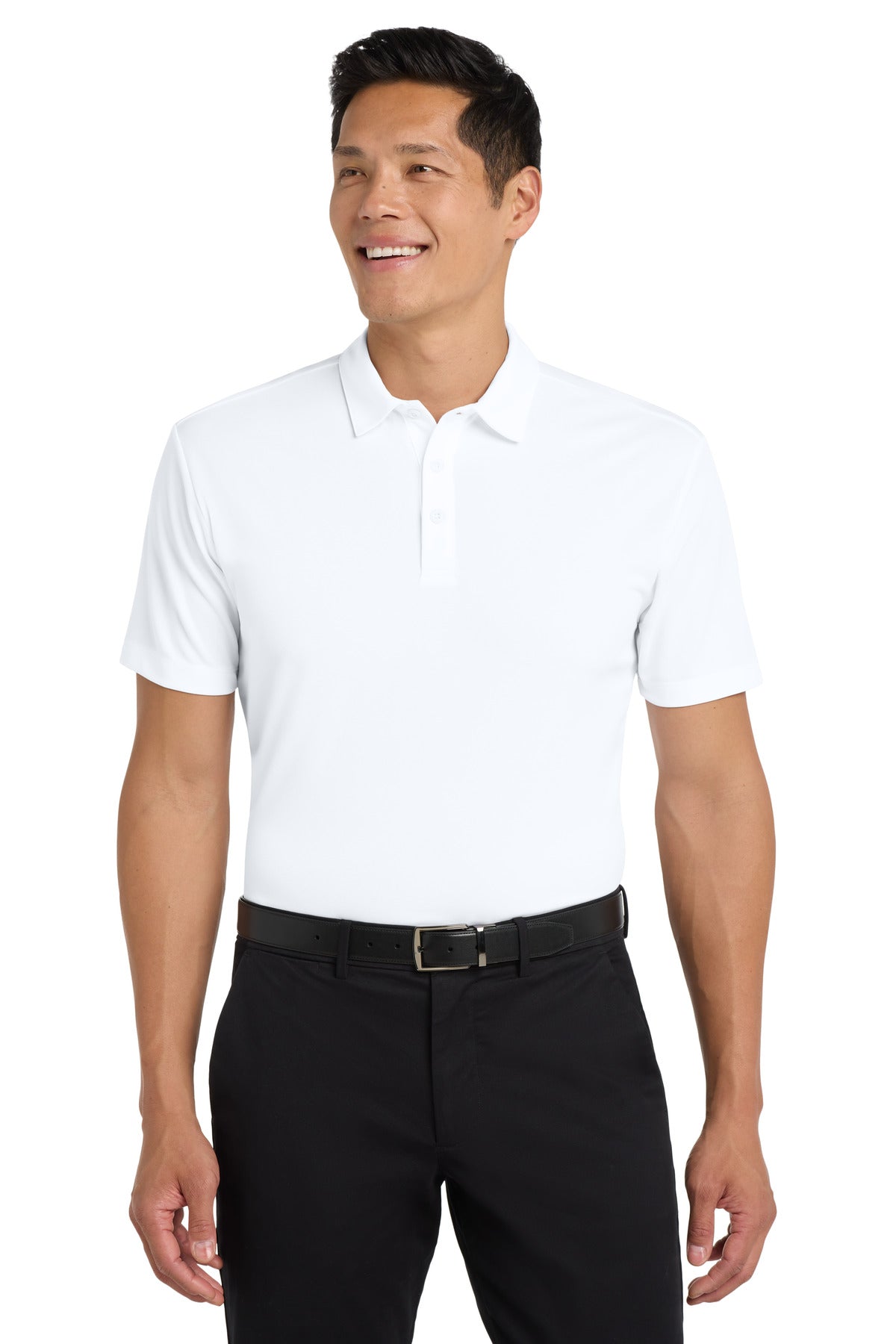 Custom logo Port Authority® Silk Touch™ Performance Polo. K540 in White