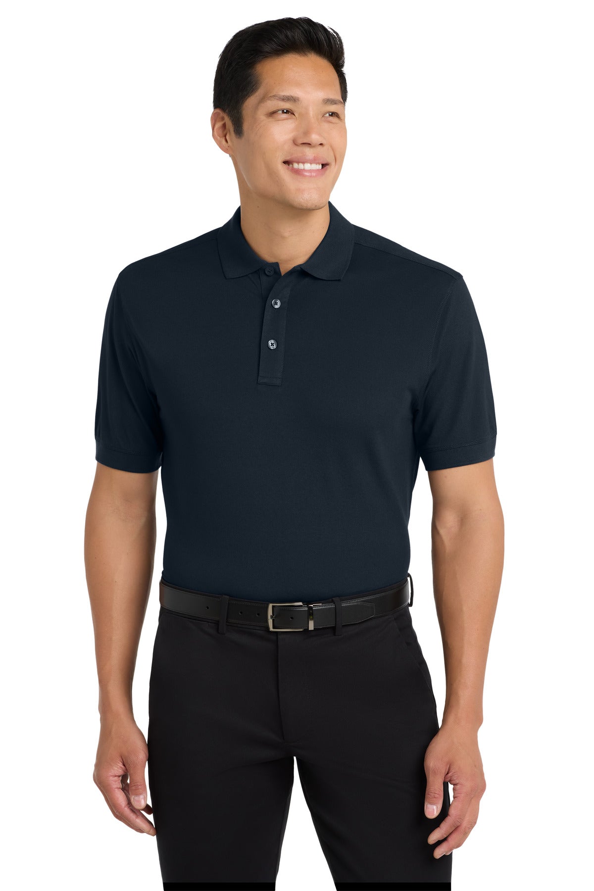 Custom logo Port Authority® Stretch Pique Polo. K555 in Dress Blue Navy