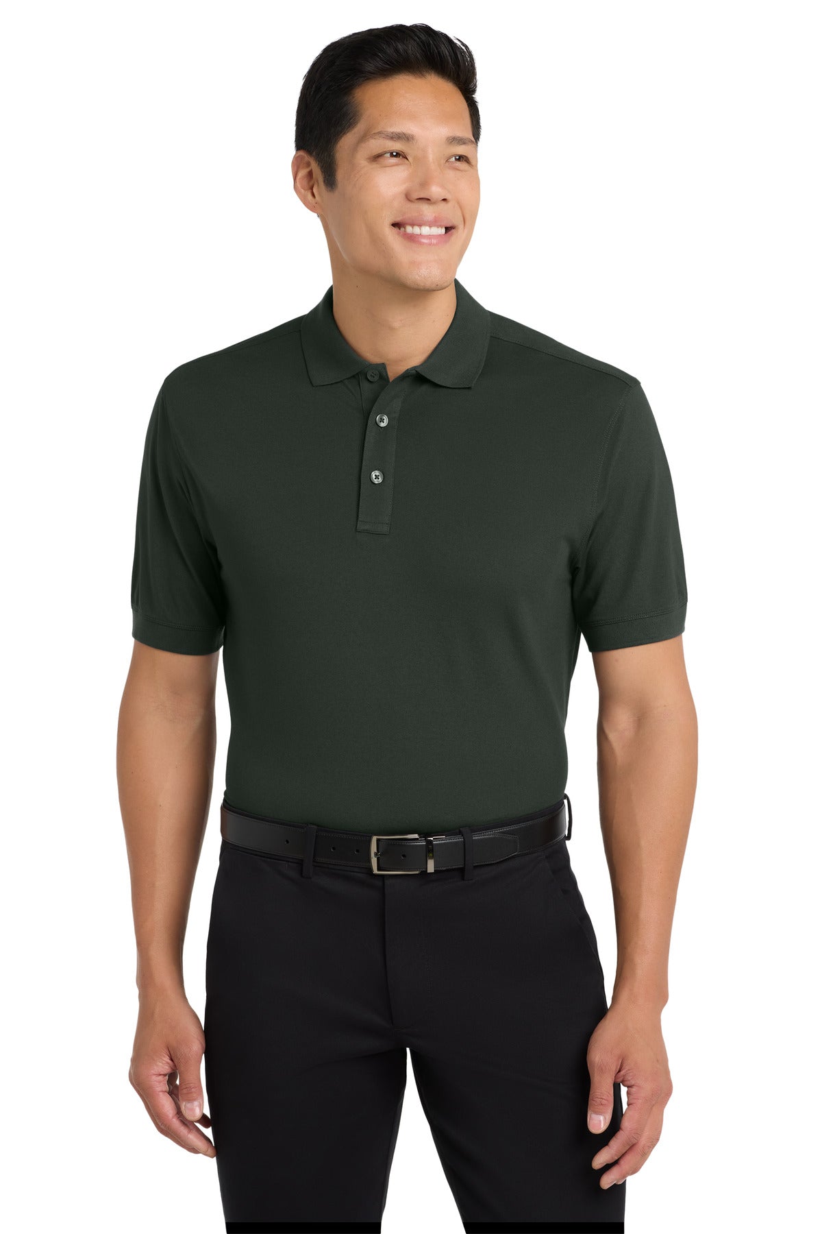 Custom logo Port Authority® Stretch Pique Polo. K555 in Grey Smoke