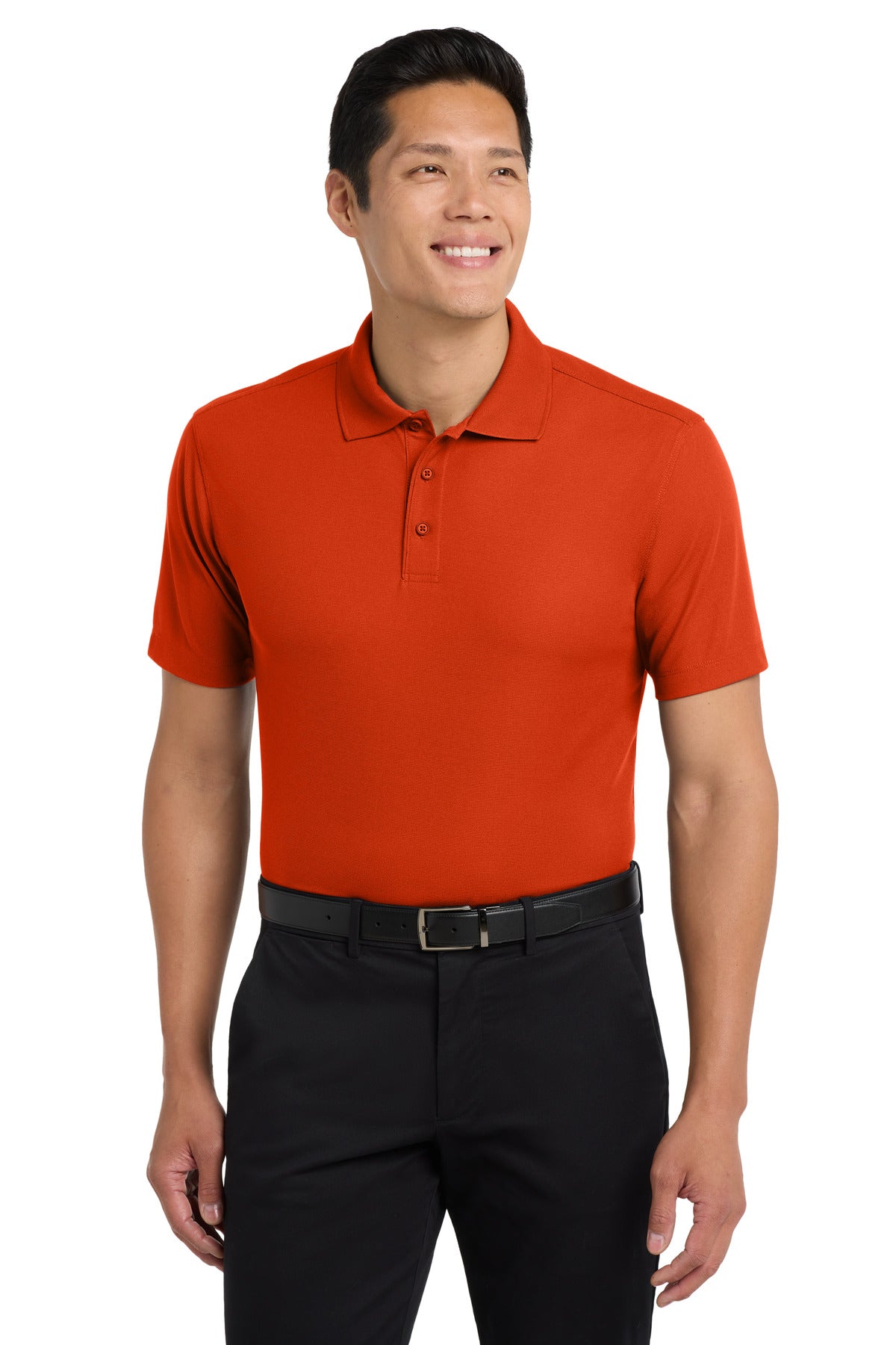 Custom logo Port Authority® Dry Zone® Grid Polo. K572 in Autumn Orange
