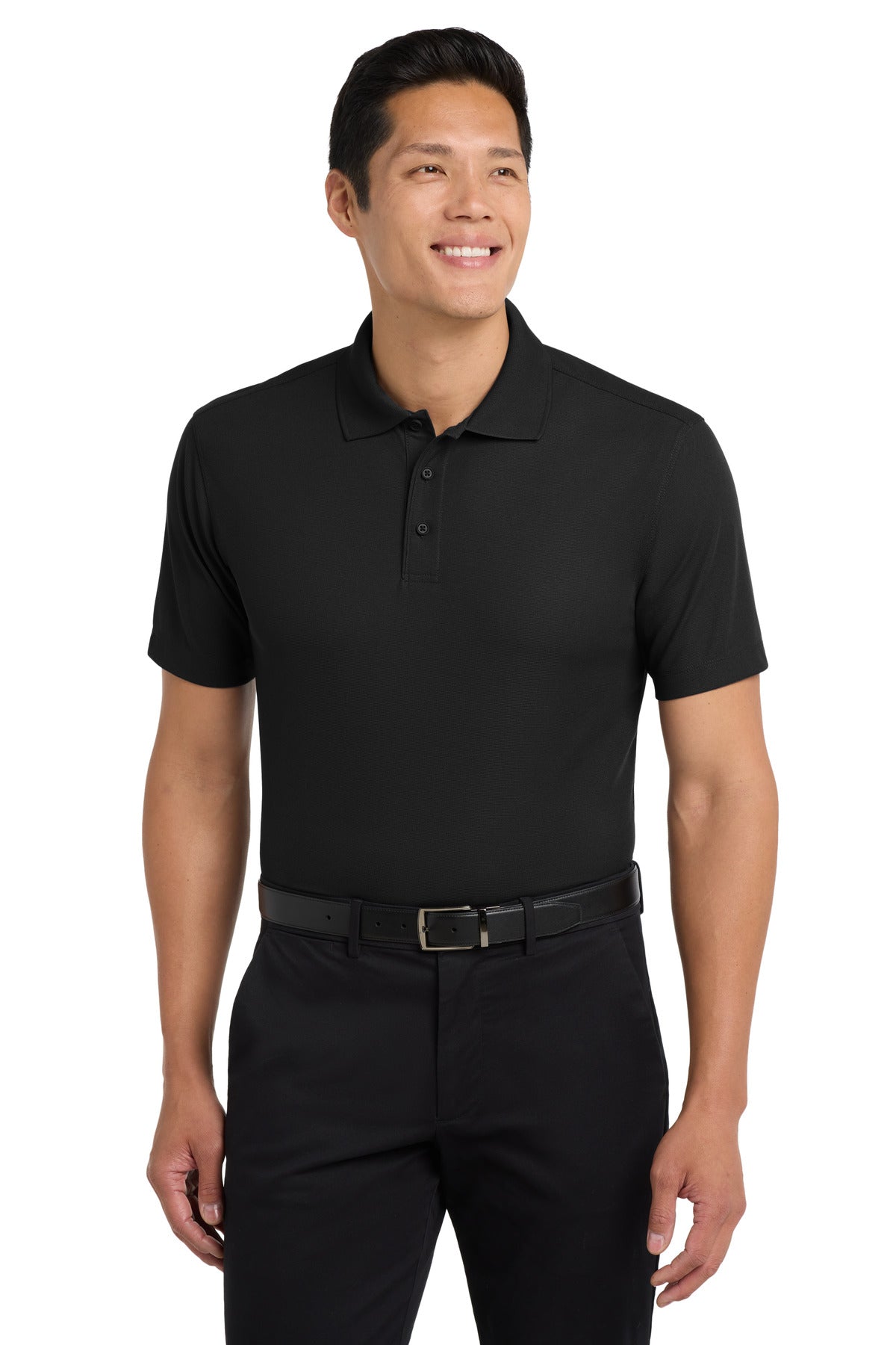 Custom logo Port Authority® Dry Zone® Grid Polo. K572 in Black