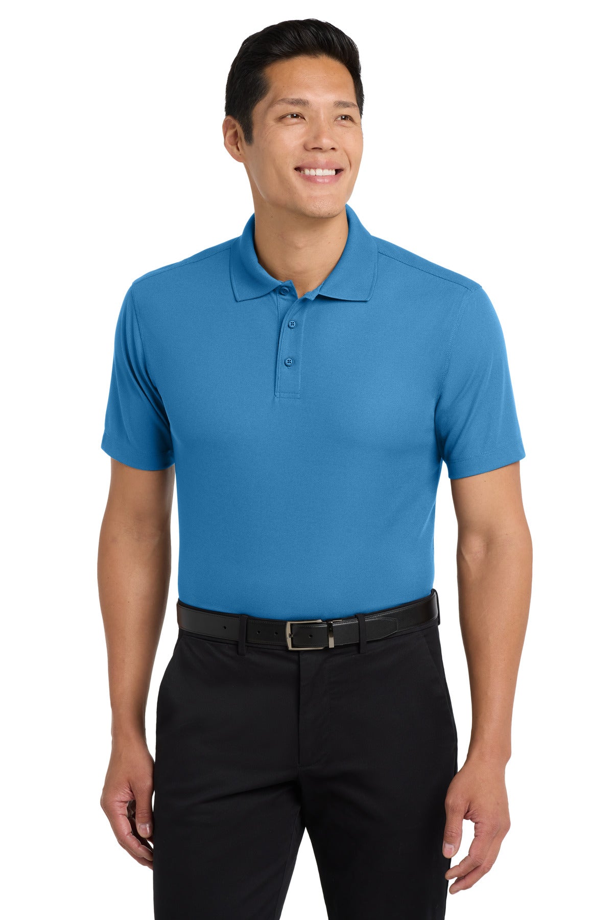 Custom logo Port Authority® Dry Zone® Grid Polo. K572 in Celadon Blue