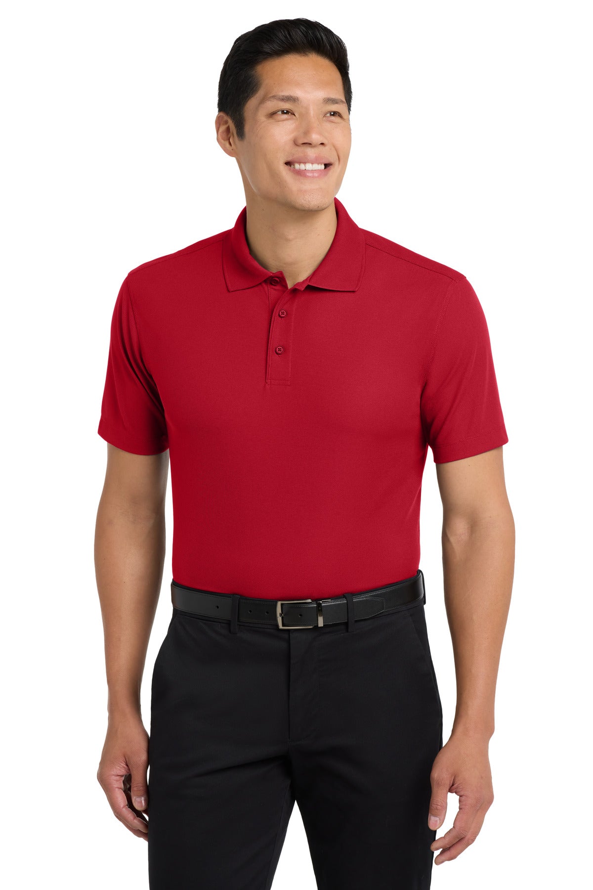 Custom logo Port Authority® Dry Zone® Grid Polo. K572 in Engine Red