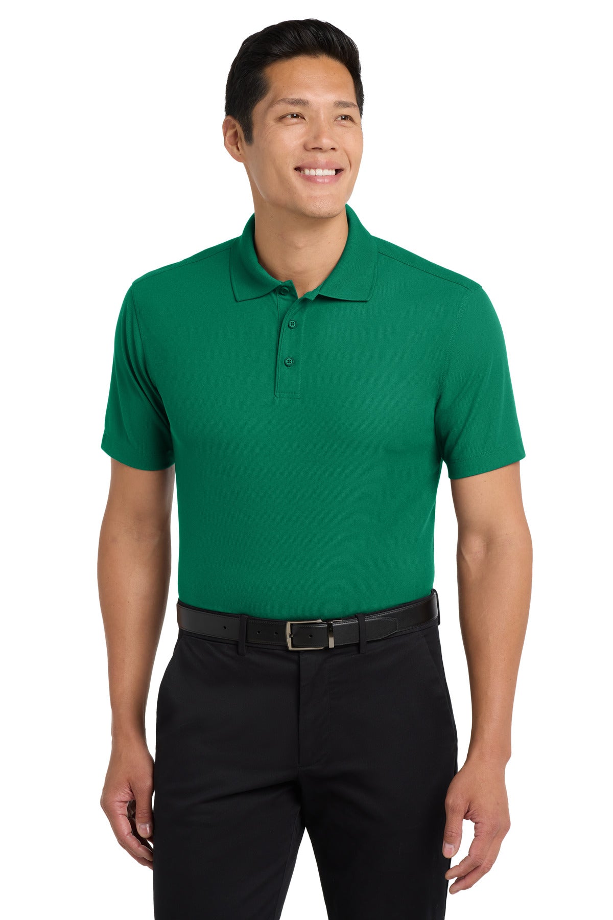 Custom logo Port Authority® Dry Zone® Grid Polo. K572 in Jewel Green
