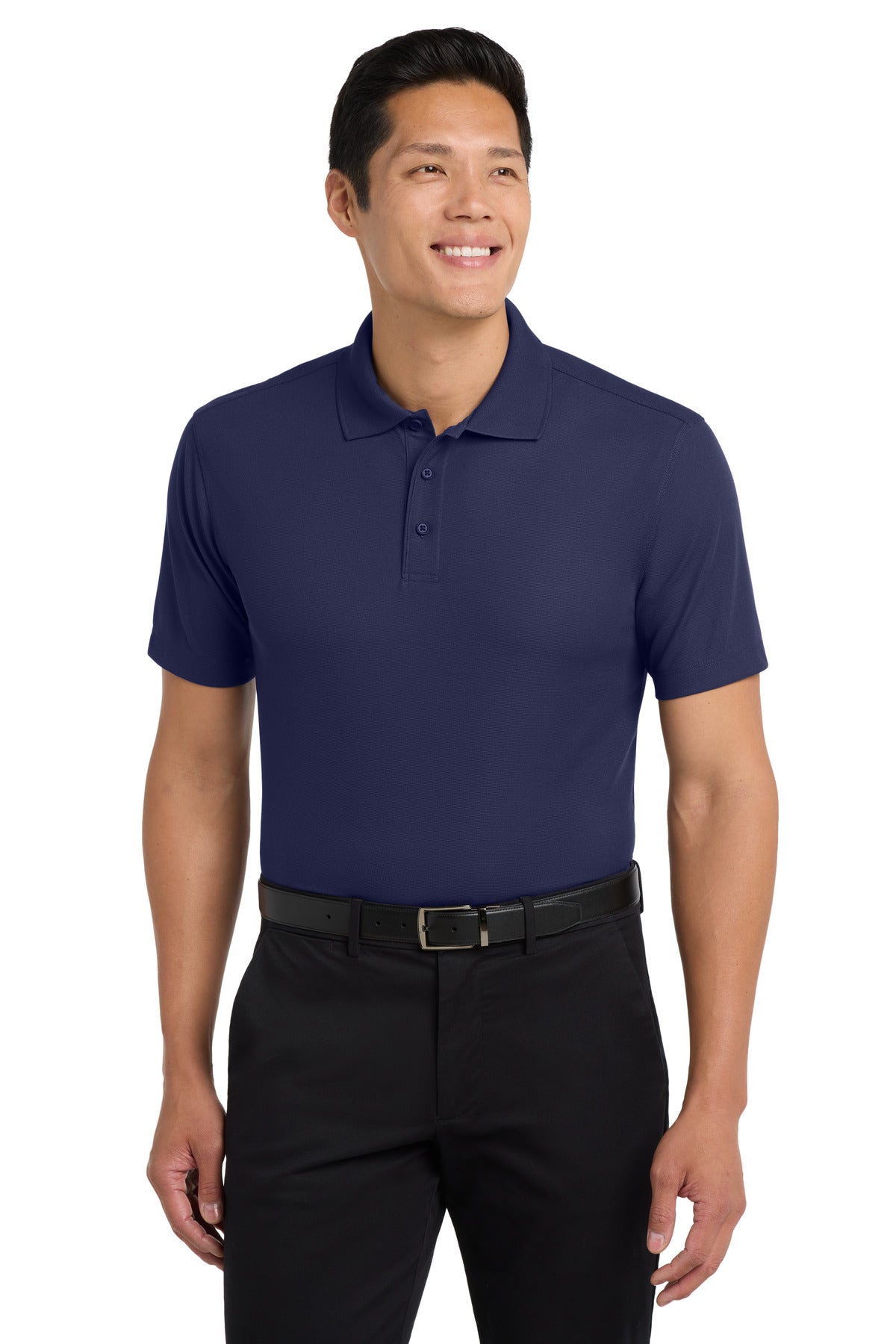 Custom logo Port Authority® Dry Zone® Grid Polo. K572 in True Navy