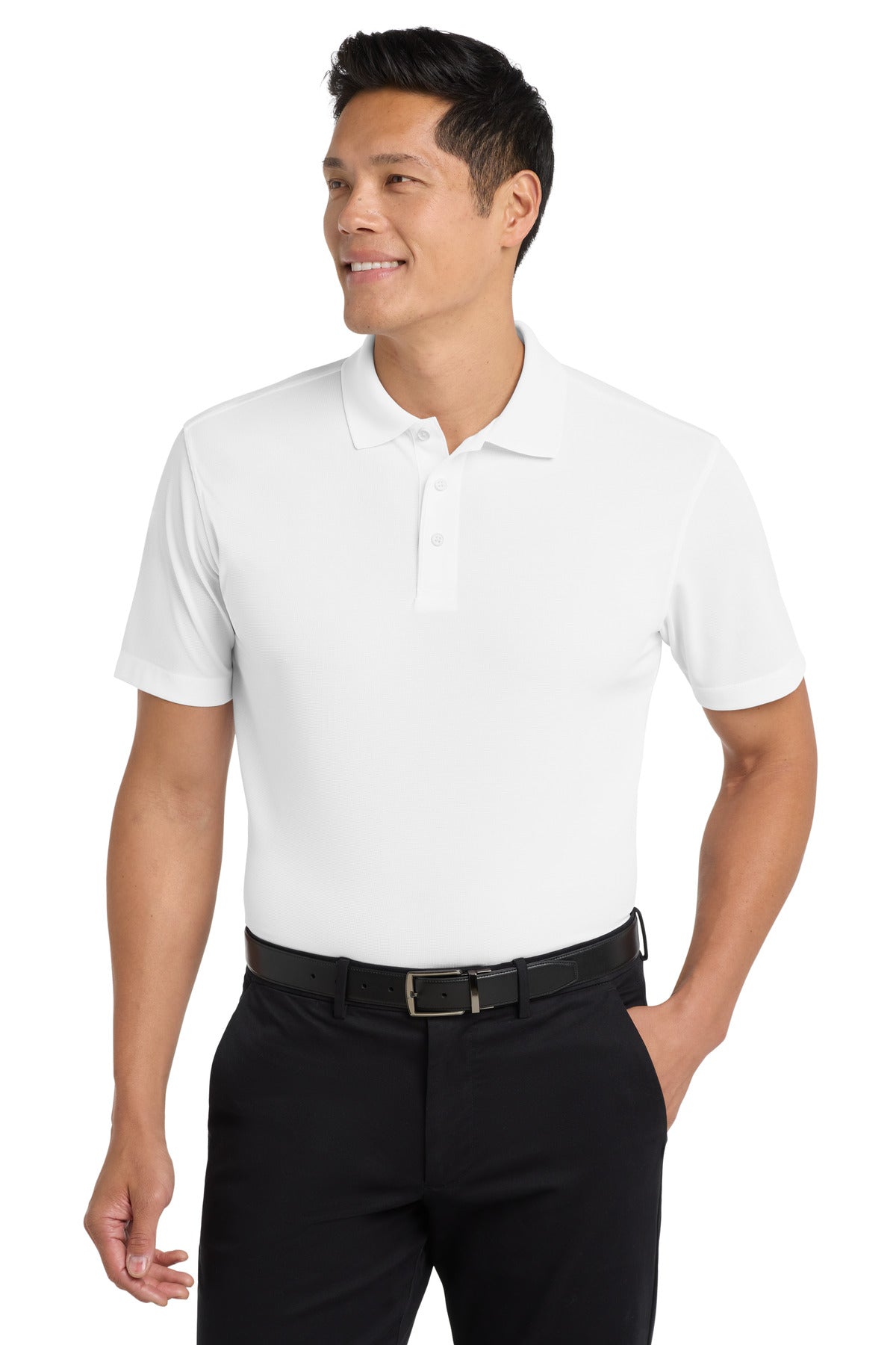 Custom logo Port Authority® Dry Zone® Grid Polo. K572 in White