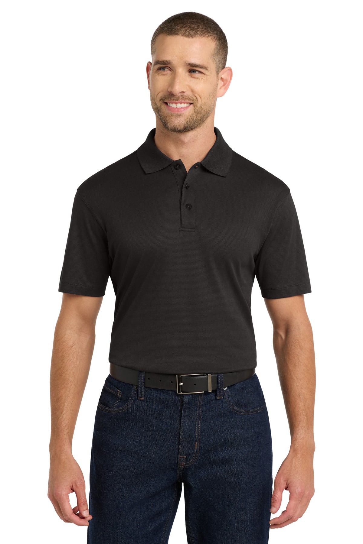 Custom logo Port Authority® Rapid Dry™ Mesh Polo. K573 in Black
