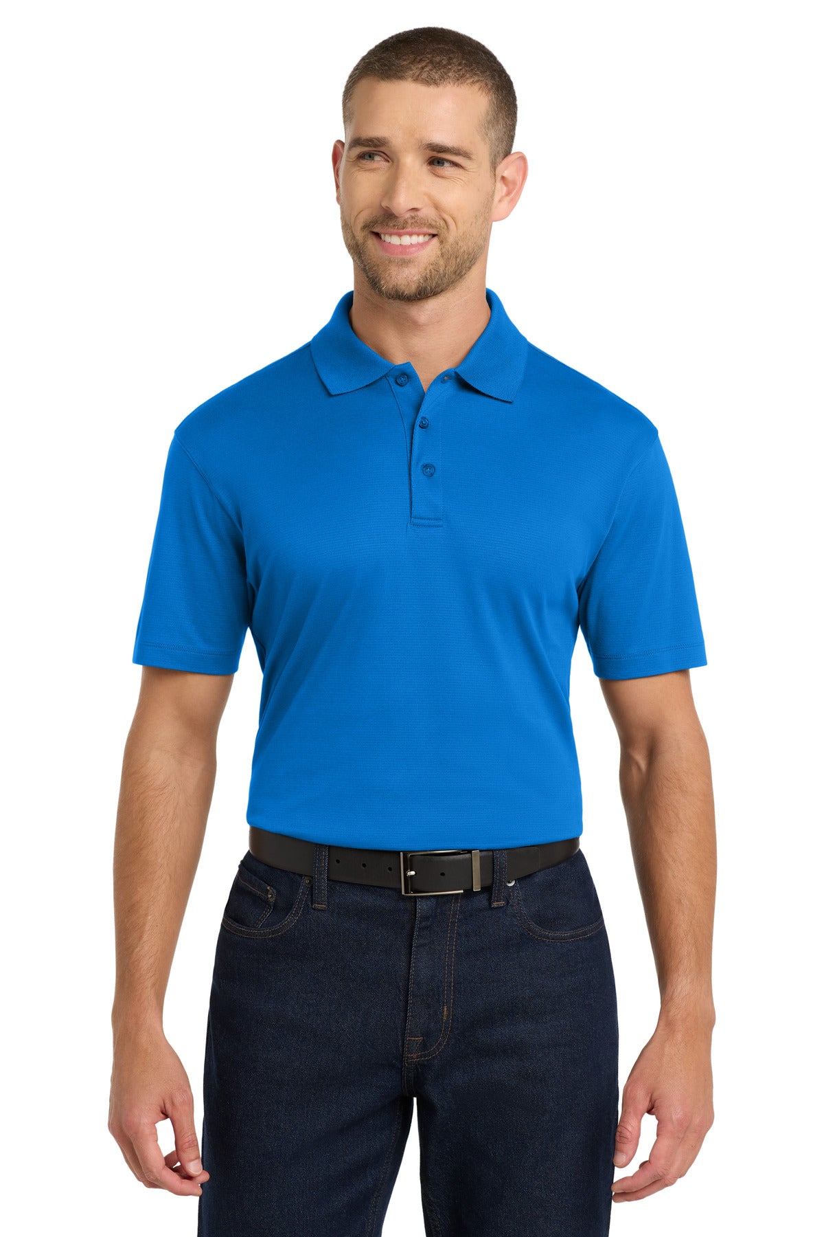Custom logo Port Authority® Rapid Dry™ Mesh Polo. K573 in Skydiver Blue