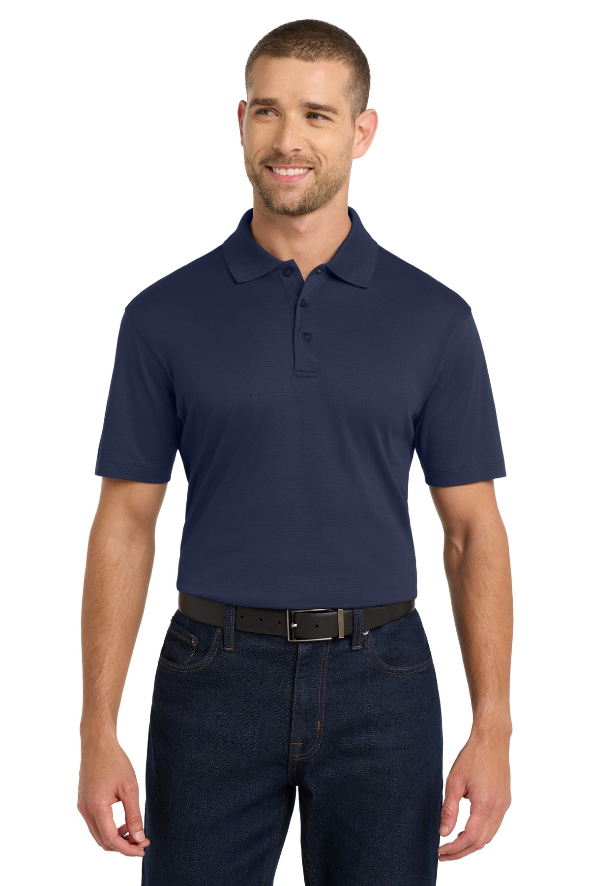 Custom logo Port Authority® Rapid Dry™ Mesh Polo. K573 in True Navy