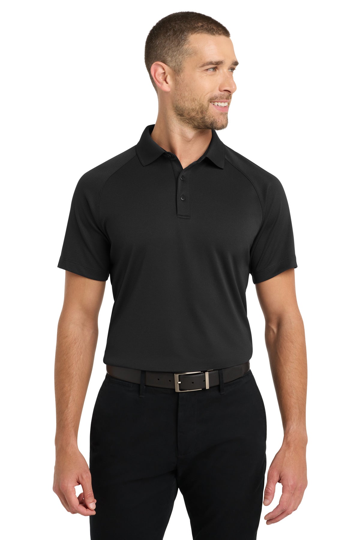Custom logo Port Authority® Crossover Raglan Polo. K575 in Black