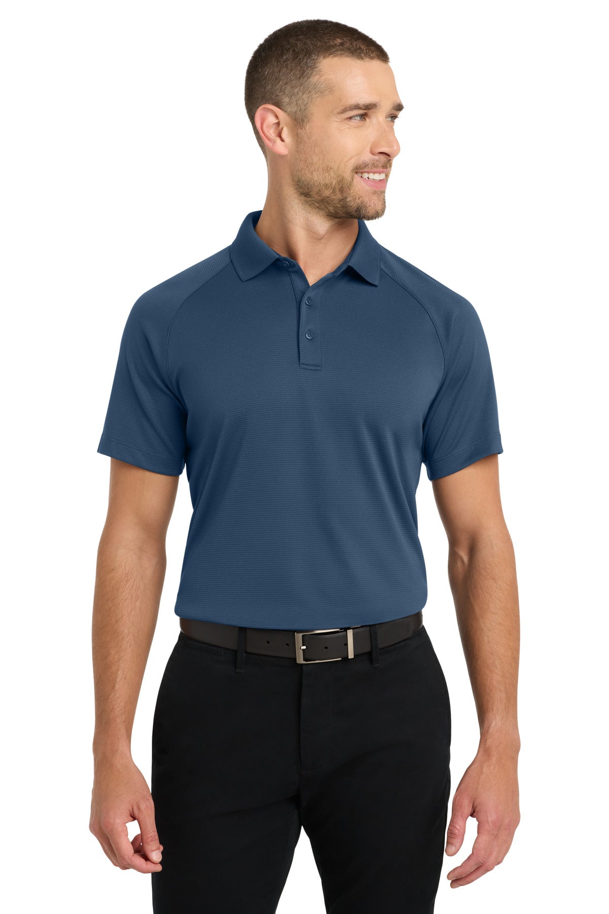 Custom logo Port Authority® Crossover Raglan Polo. K575 in Regatta Blue