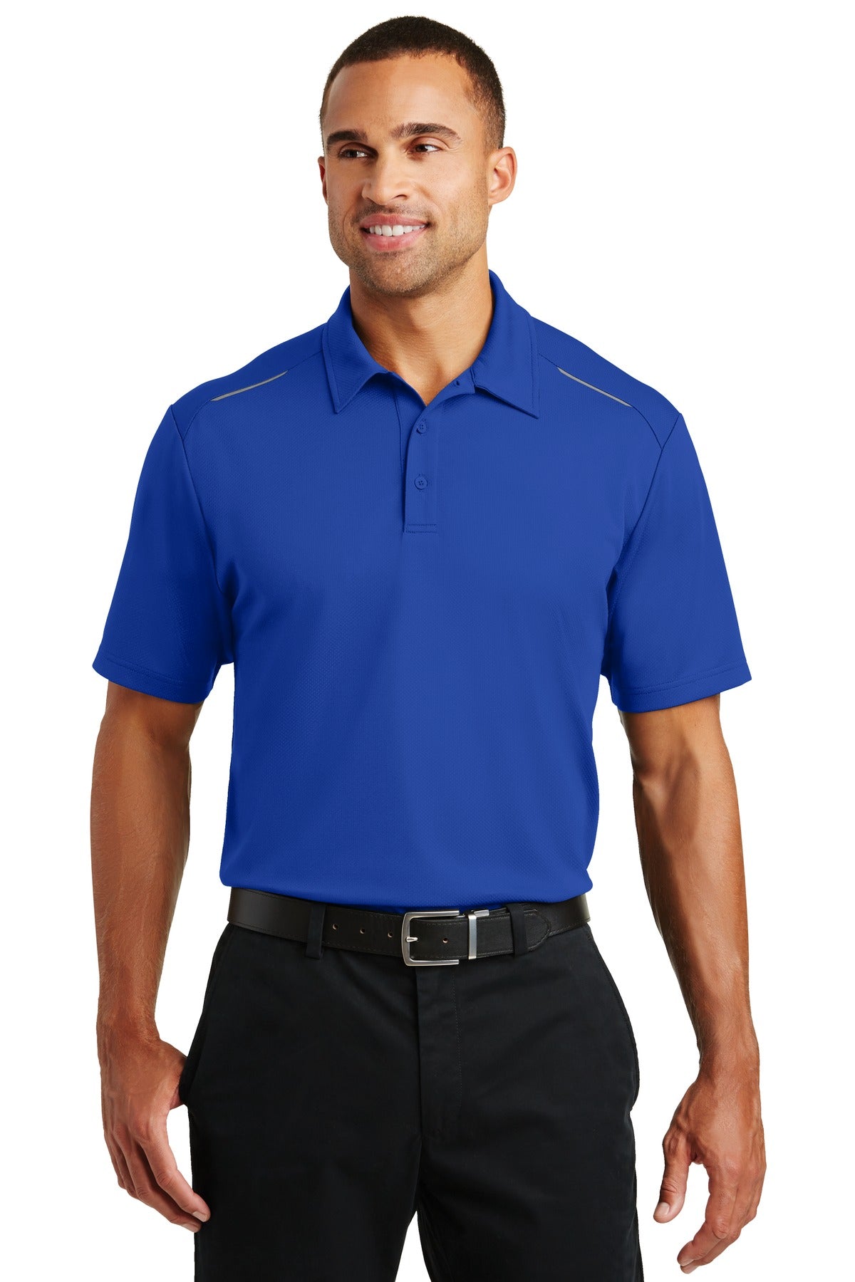 Custom logo Port Authority® Pinpoint Mesh Polo. K580 in True Royal