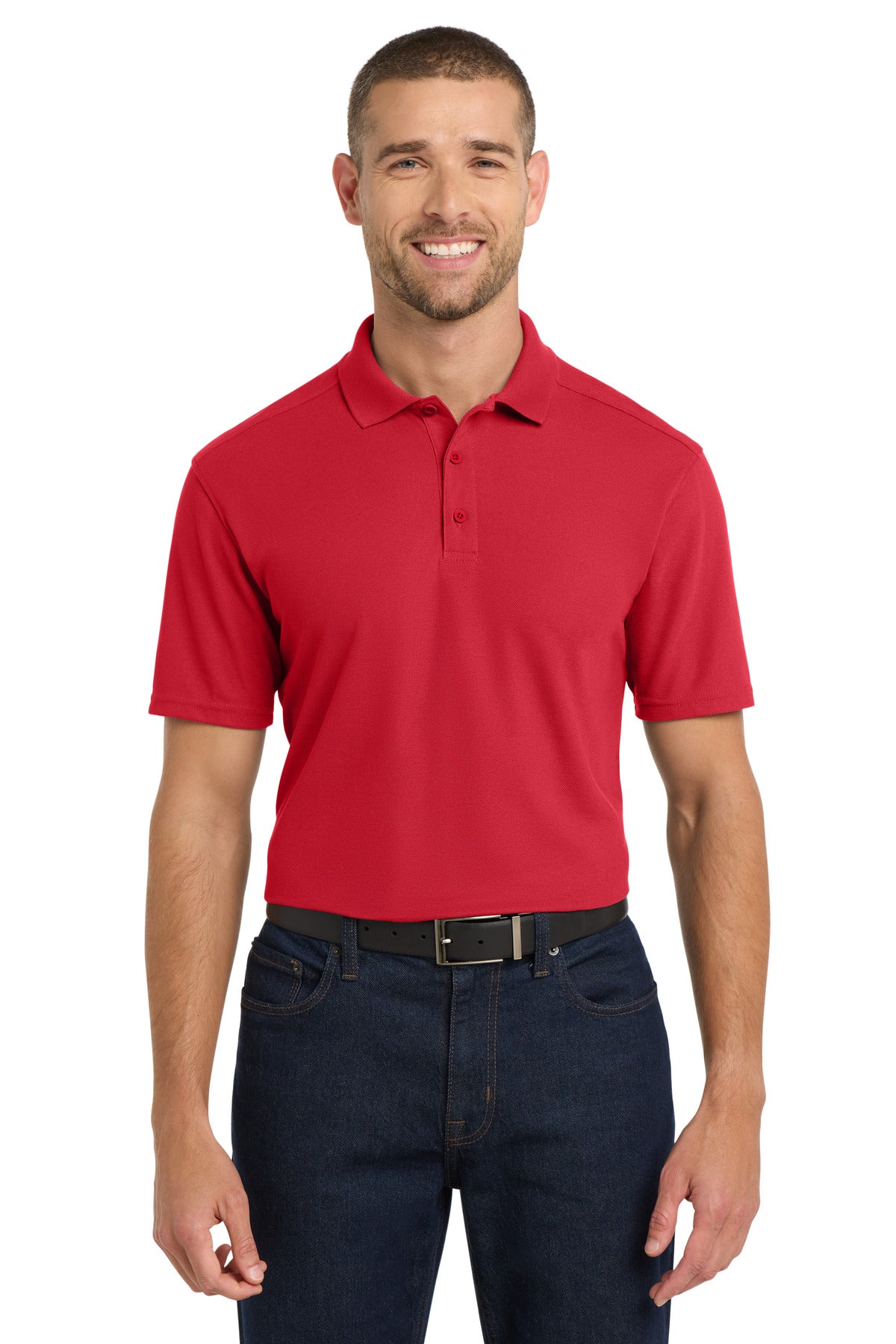 Custom logo Port Authority ® EZPerformance ™ Pique Polo. K600 in Apple Red