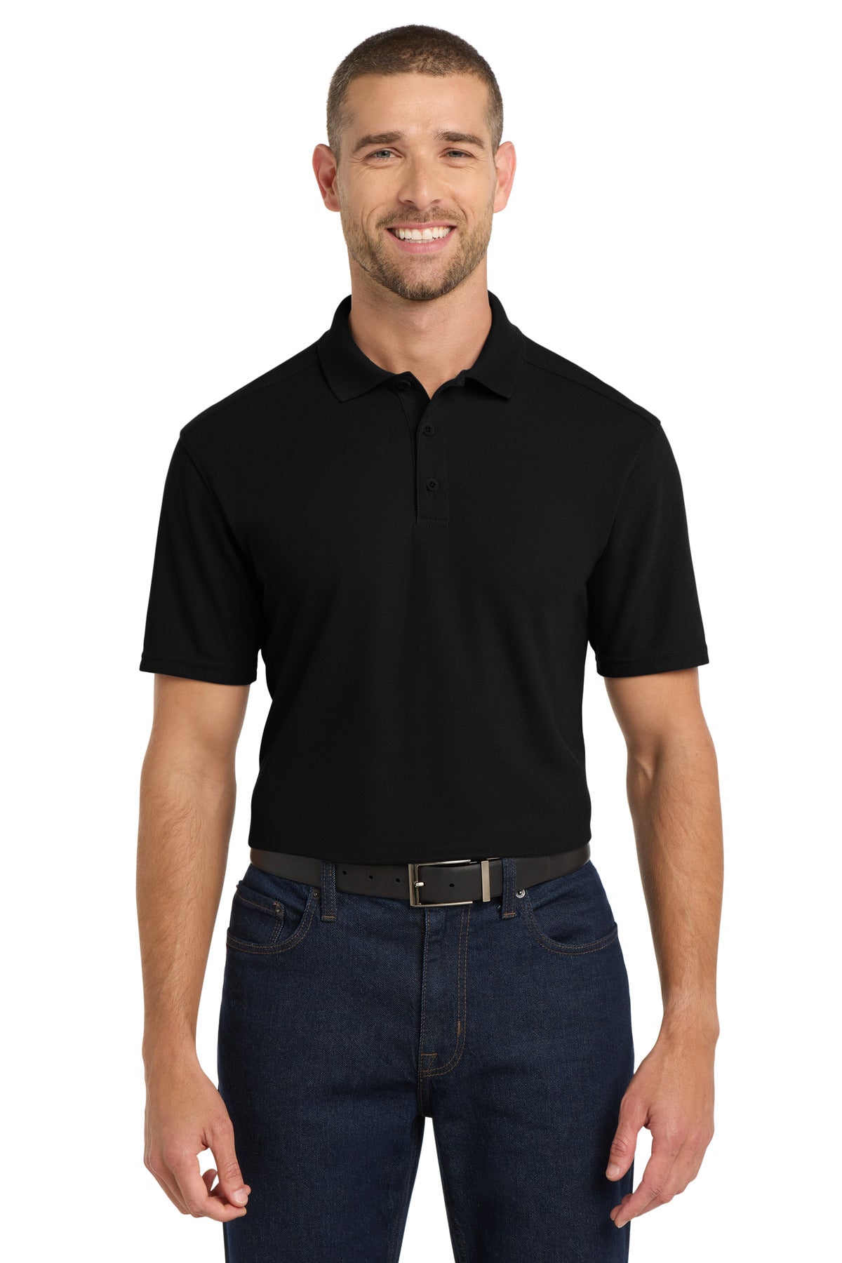 Custom logo Port Authority ® EZPerformance ™ Pique Polo. K600 in Black