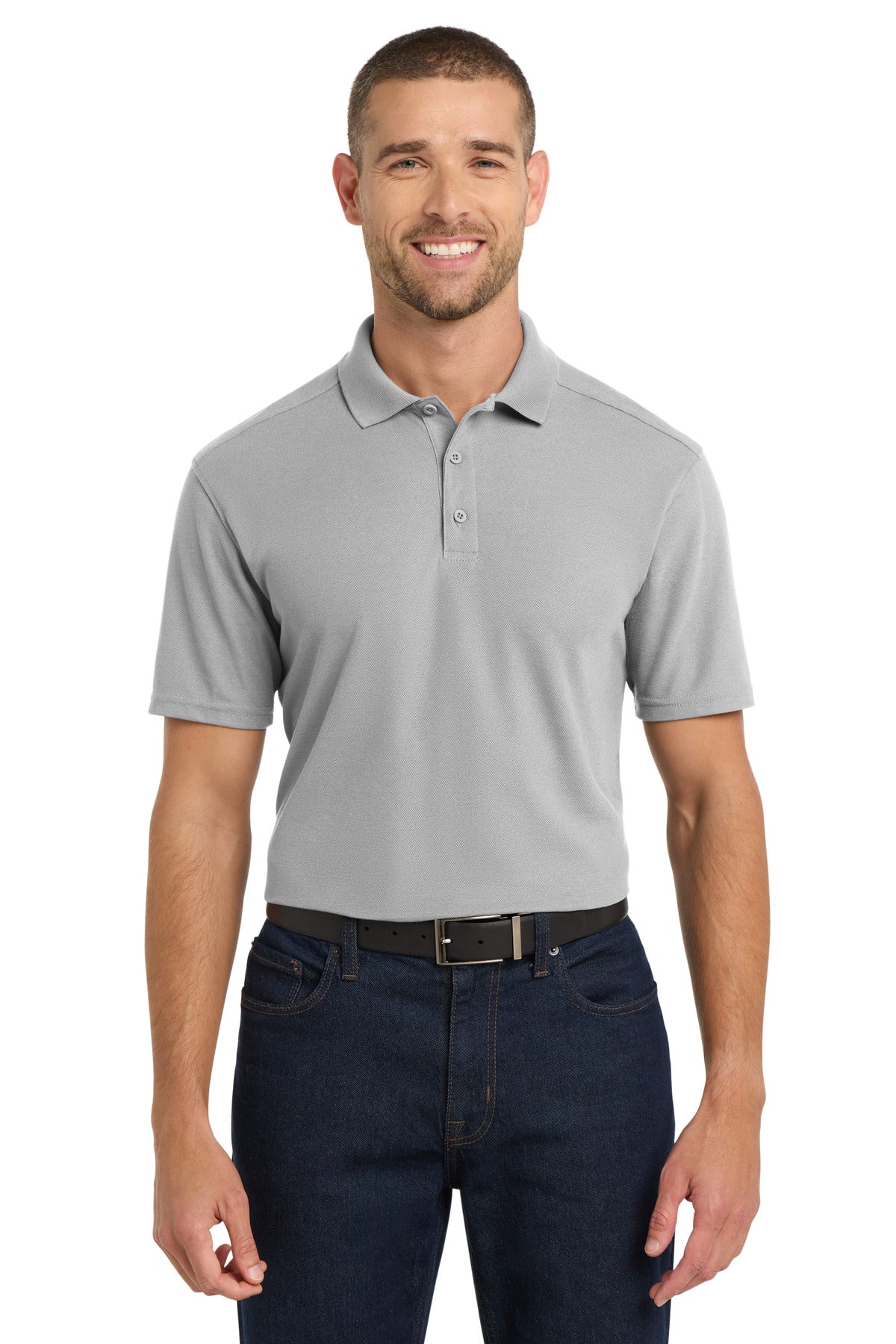 Custom logo Port Authority ® EZPerformance ™ Pique Polo. K600 in Gusty Grey