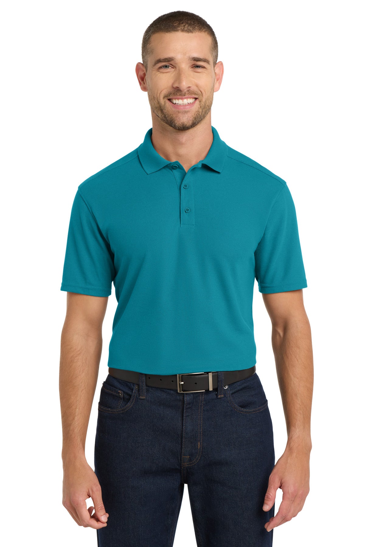 Custom logo Port Authority ® EZPerformance ™ Pique Polo. K600 in Teal
