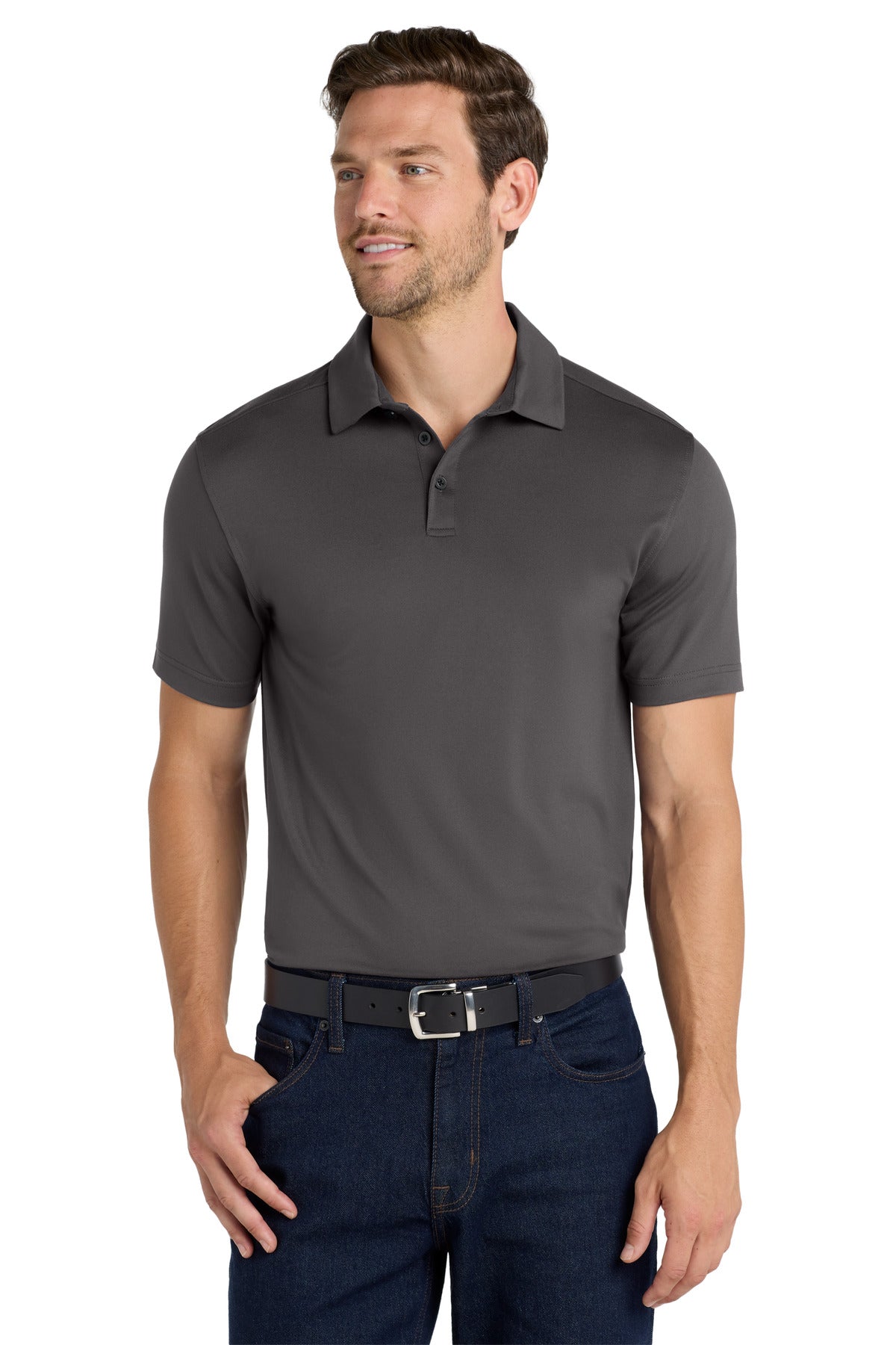 Custom logo Port Authority ® City Stretch Polo K682 in Graphite