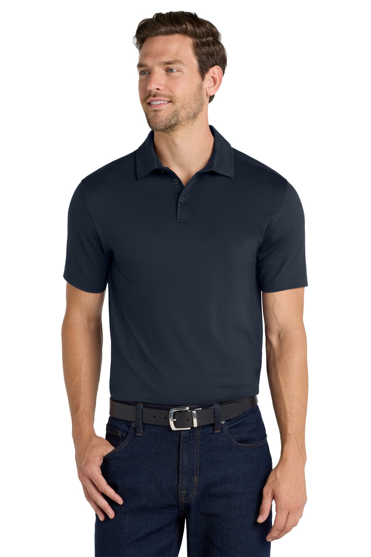 Custom logo Port Authority ® City Stretch Polo K682 in River Blue Navy