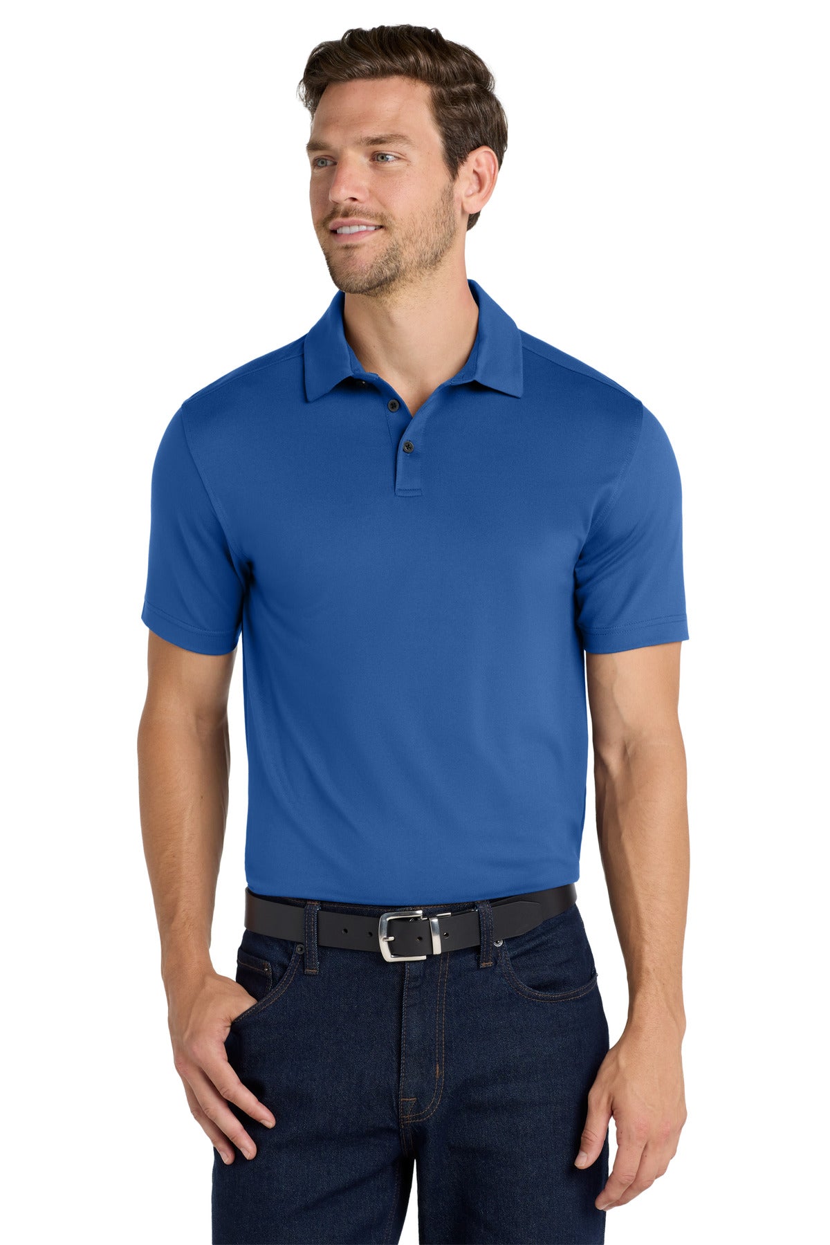 Custom logo Port Authority ® City Stretch Polo K682 in True Blue
