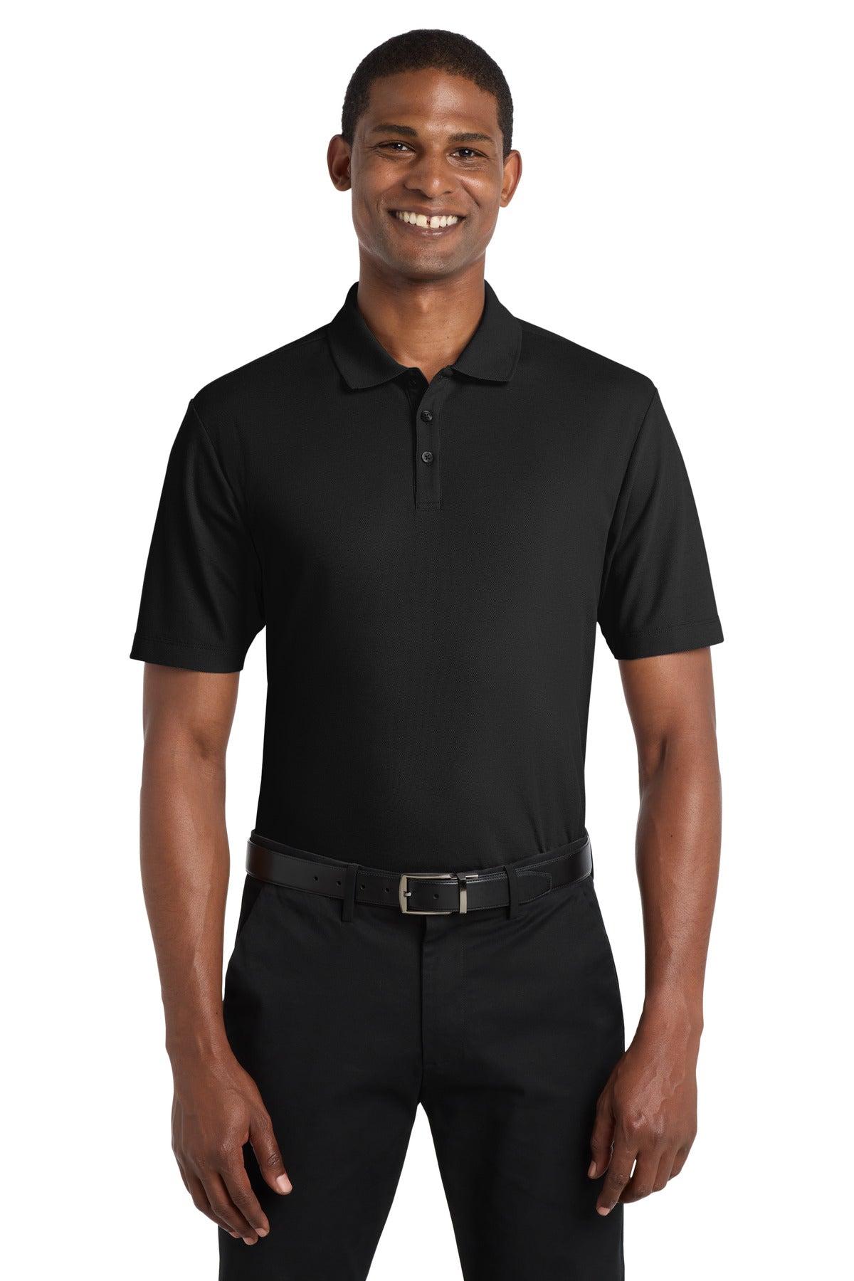 Custom logo Port Authority ® SuperPro React ™ Polo. K810 in Deep Black