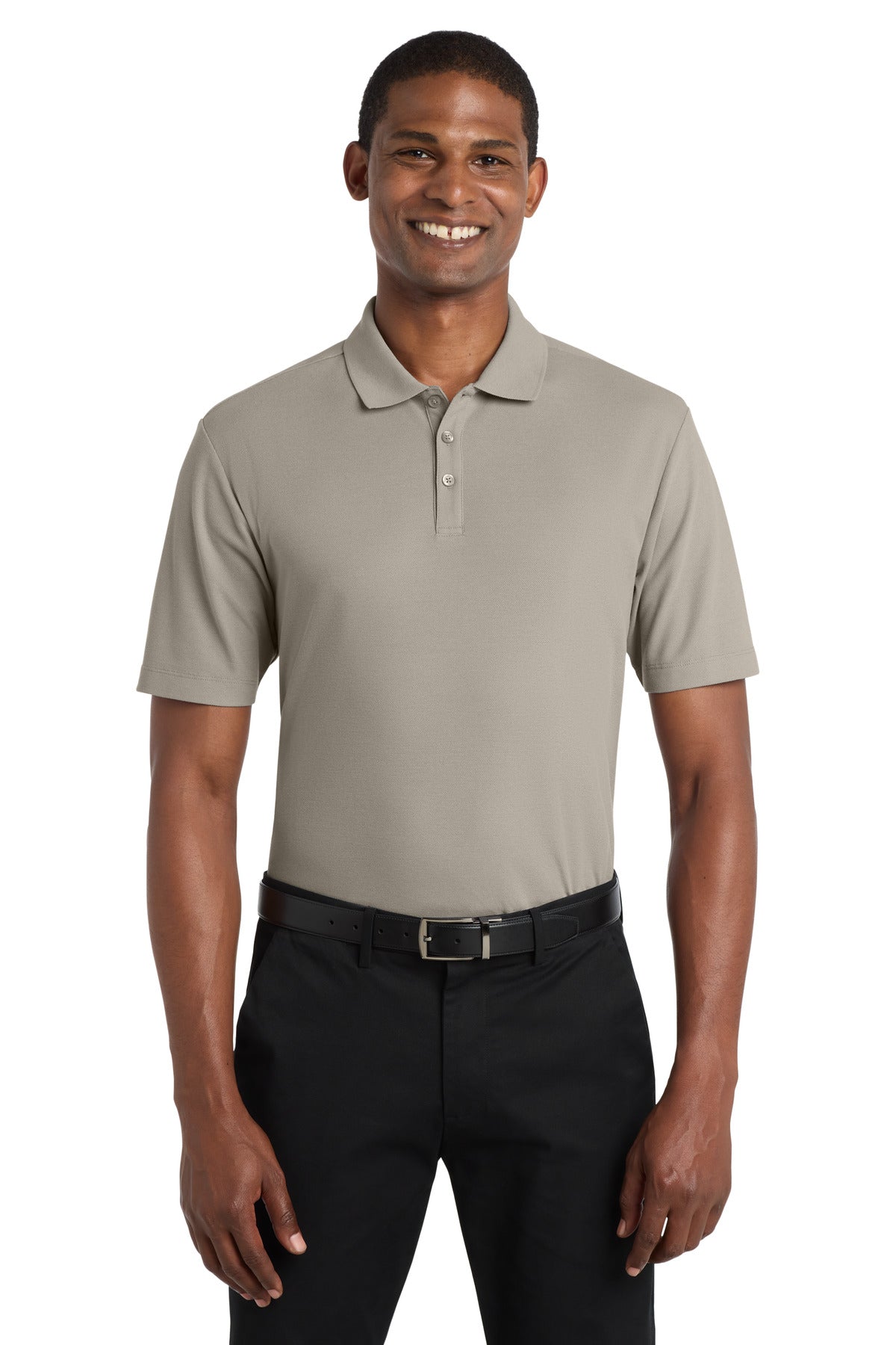 Custom logo Port Authority ® SuperPro React ™ Polo. K810 in Gusty Grey