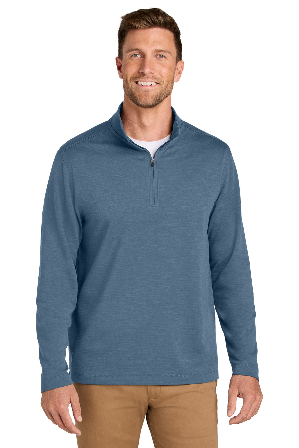Custom logo Port Authority® Breakwater 1/4-Zip Pullover K820 in Dusk Blue