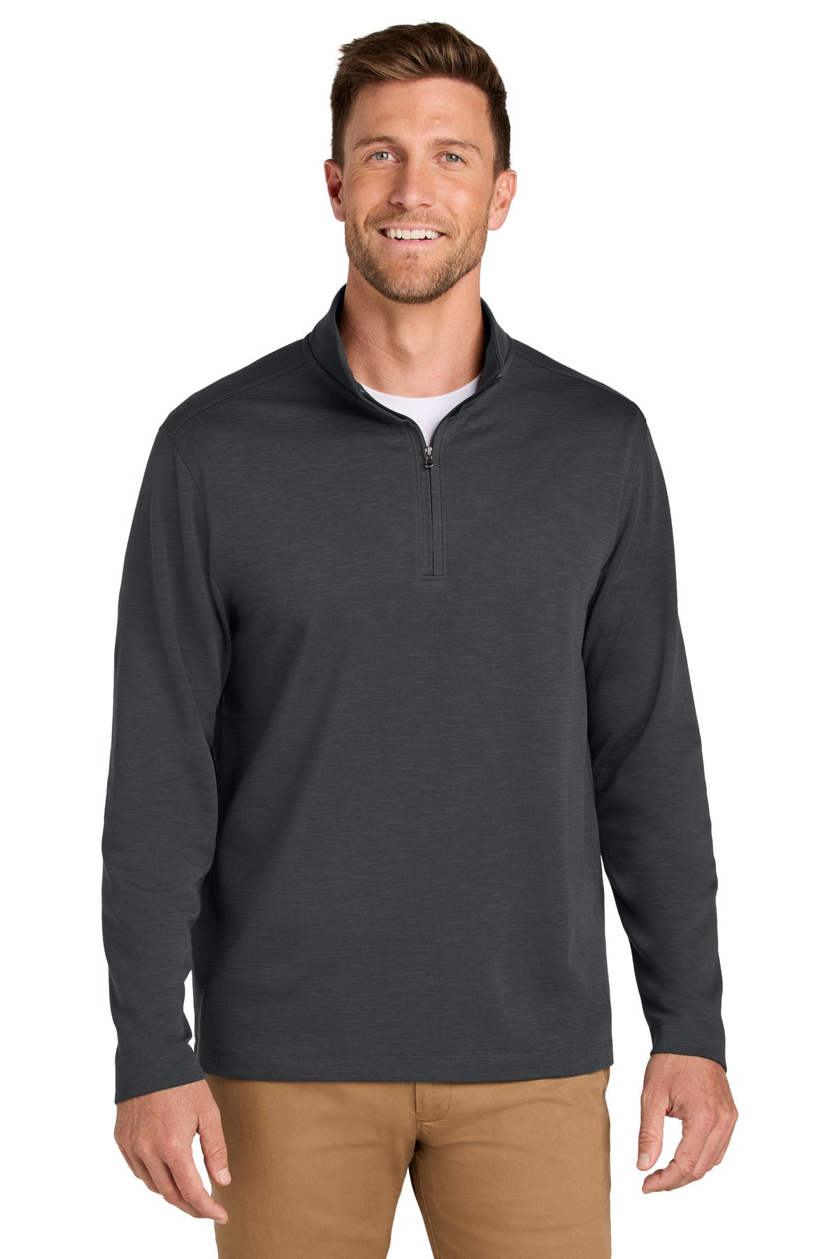 Custom logo Port Authority® Breakwater 1/4-Zip Pullover K820 in Grey Steel