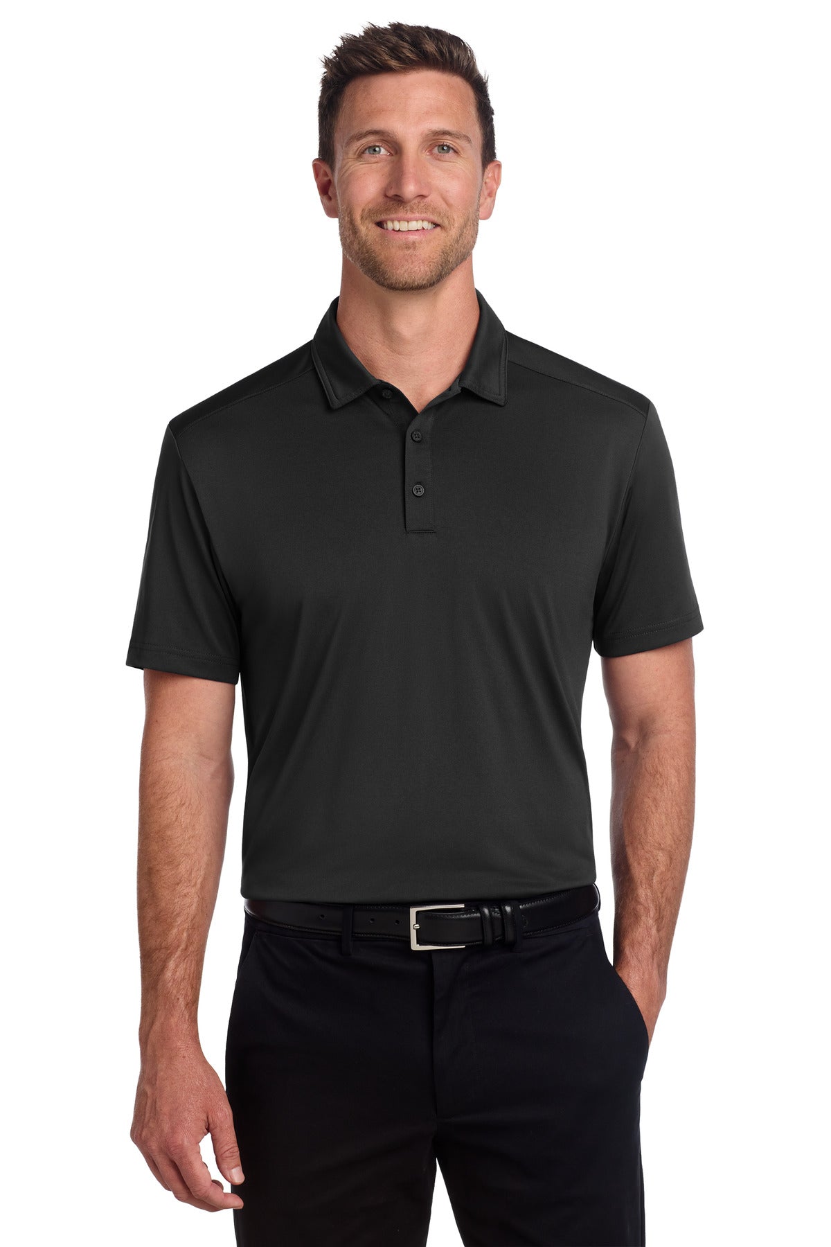 Custom logo Port Authority® C-FREE® Snag-Proof Polo K864 in Deep Black