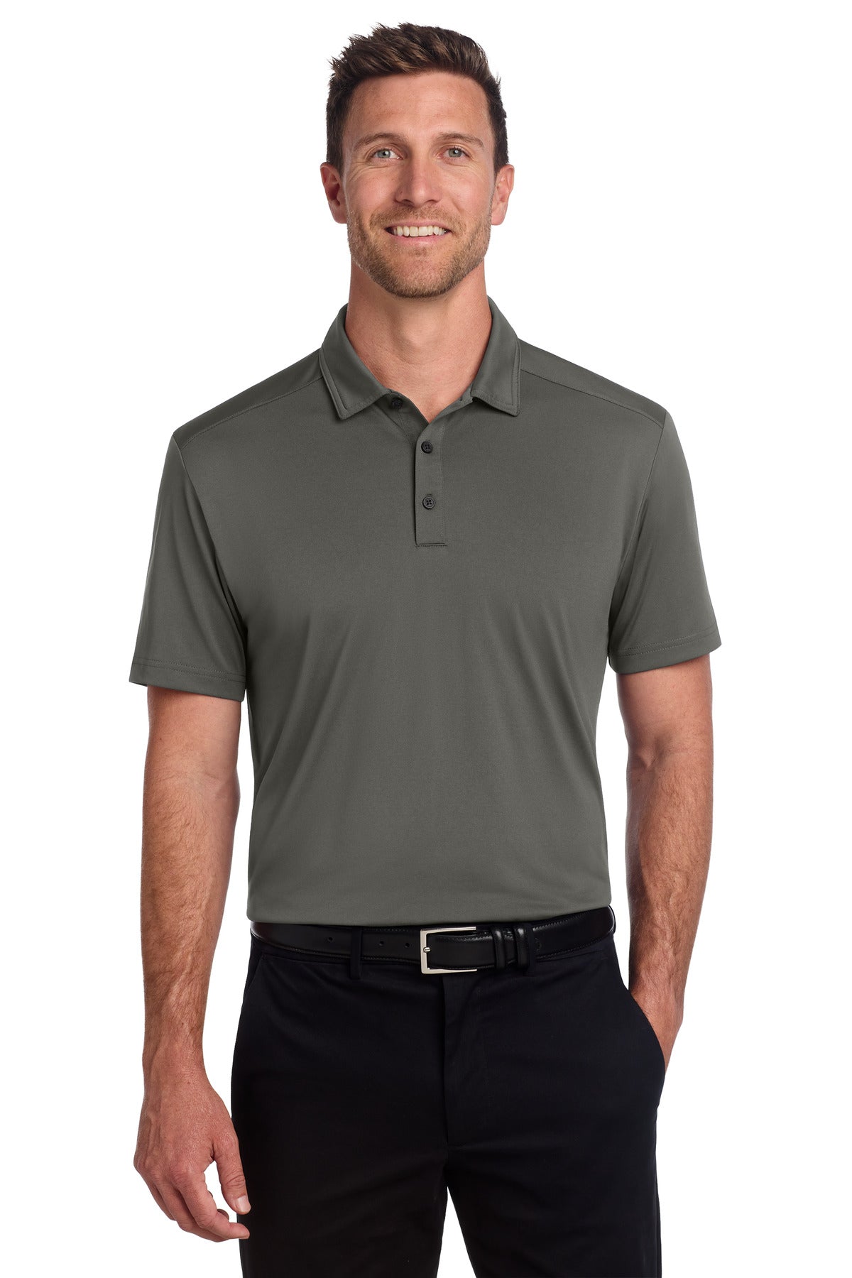 Custom logo Port Authority® C-FREE® Snag-Proof Polo K864 in Grey Steel