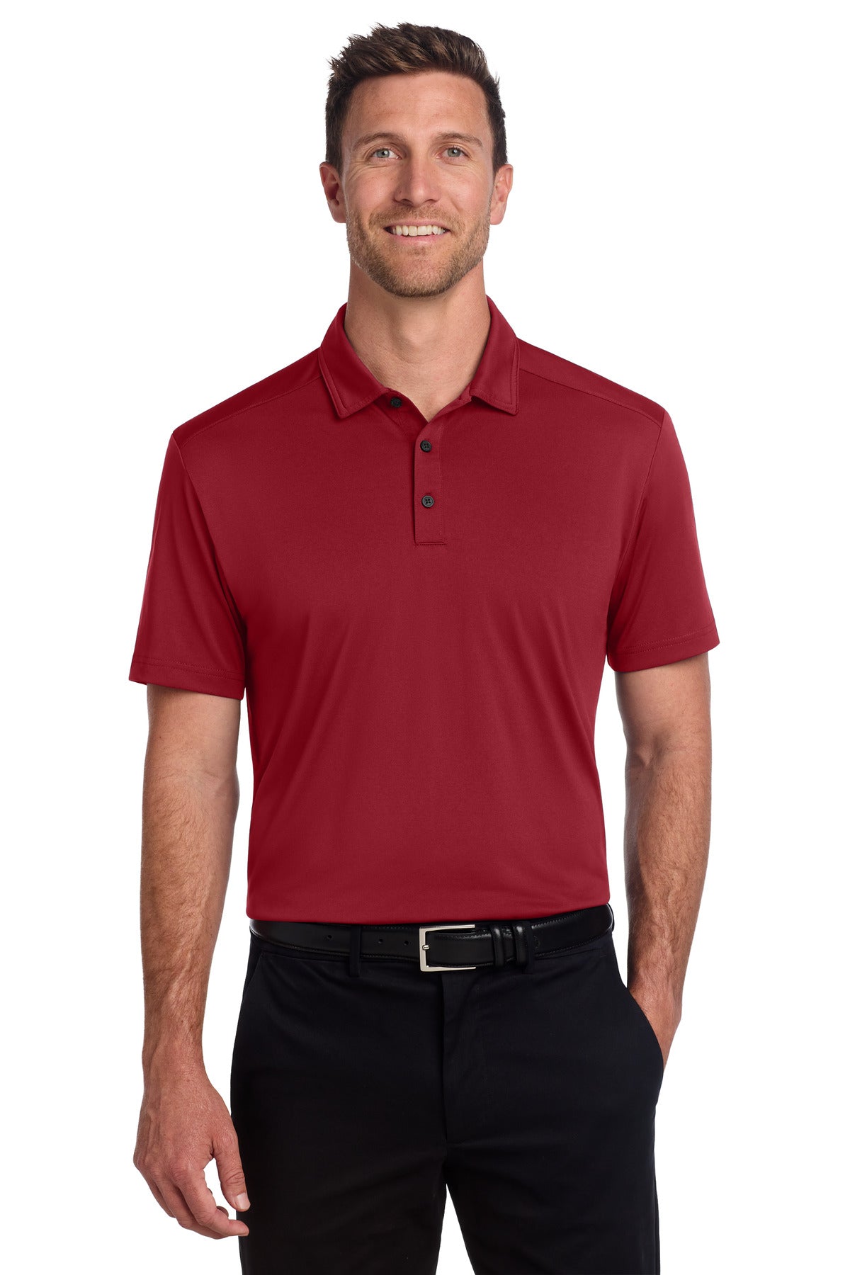 Custom logo Port Authority® C-FREE® Snag-Proof Polo K864 in Rich Red