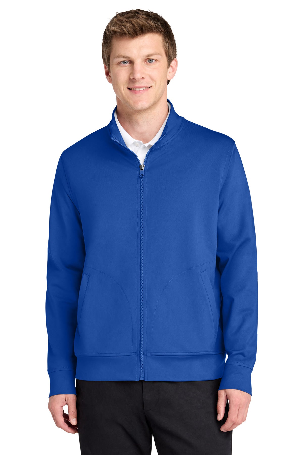 Custom logo Port Authority® C-FREE® Double Knit Full-Zip K881 in True Royal