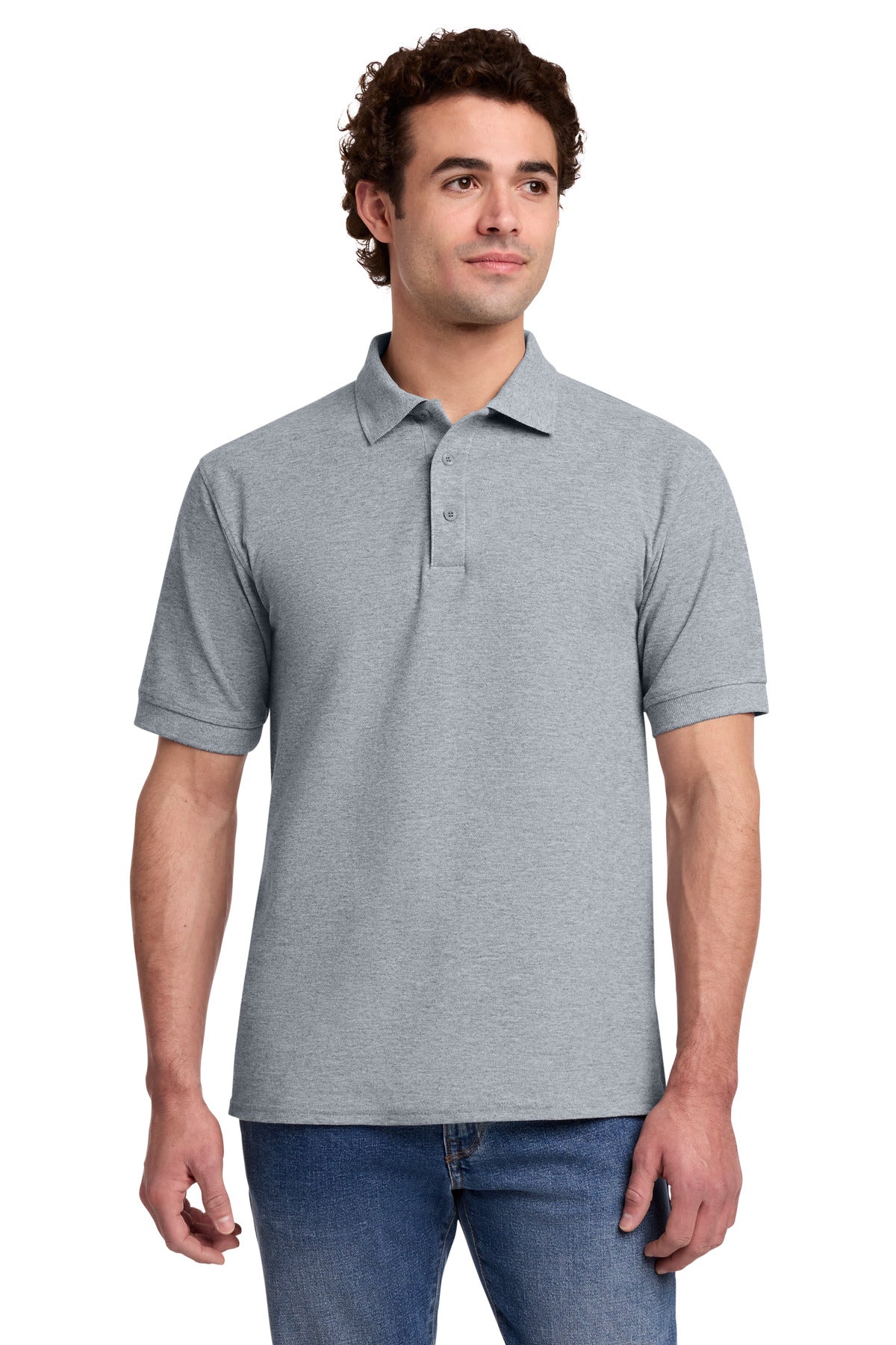 Custom logo Port & Co® Core Blend Pique Polo. KP155 in Athletic Heather