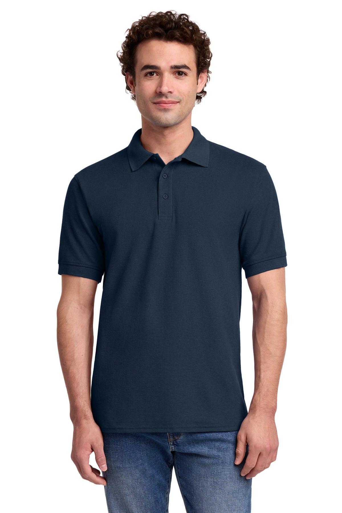 Custom logo Port & Co® Core Blend Pique Polo. KP155 in Deep Navy