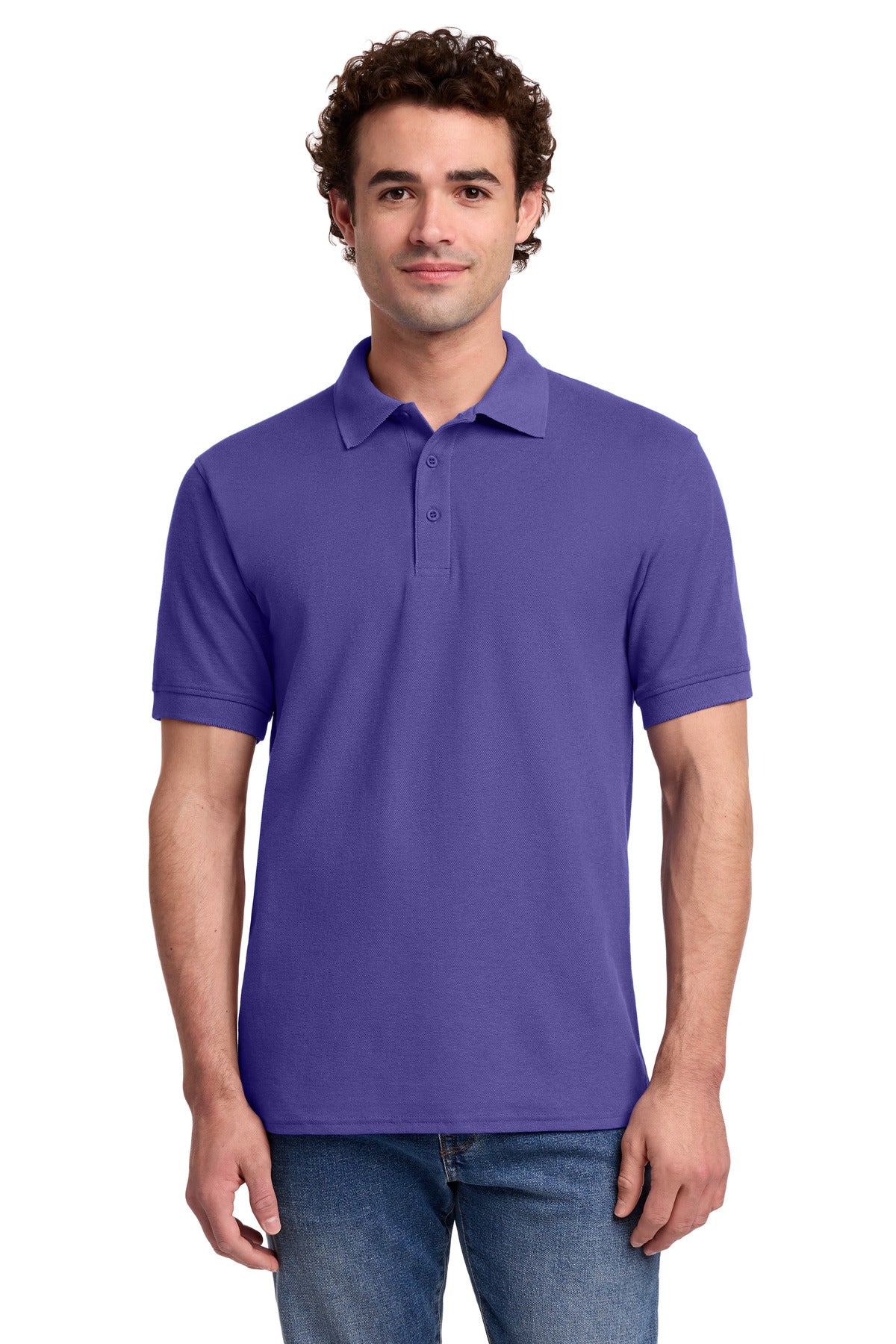 Custom logo Port & Co® Core Blend Pique Polo. KP155 in Purple