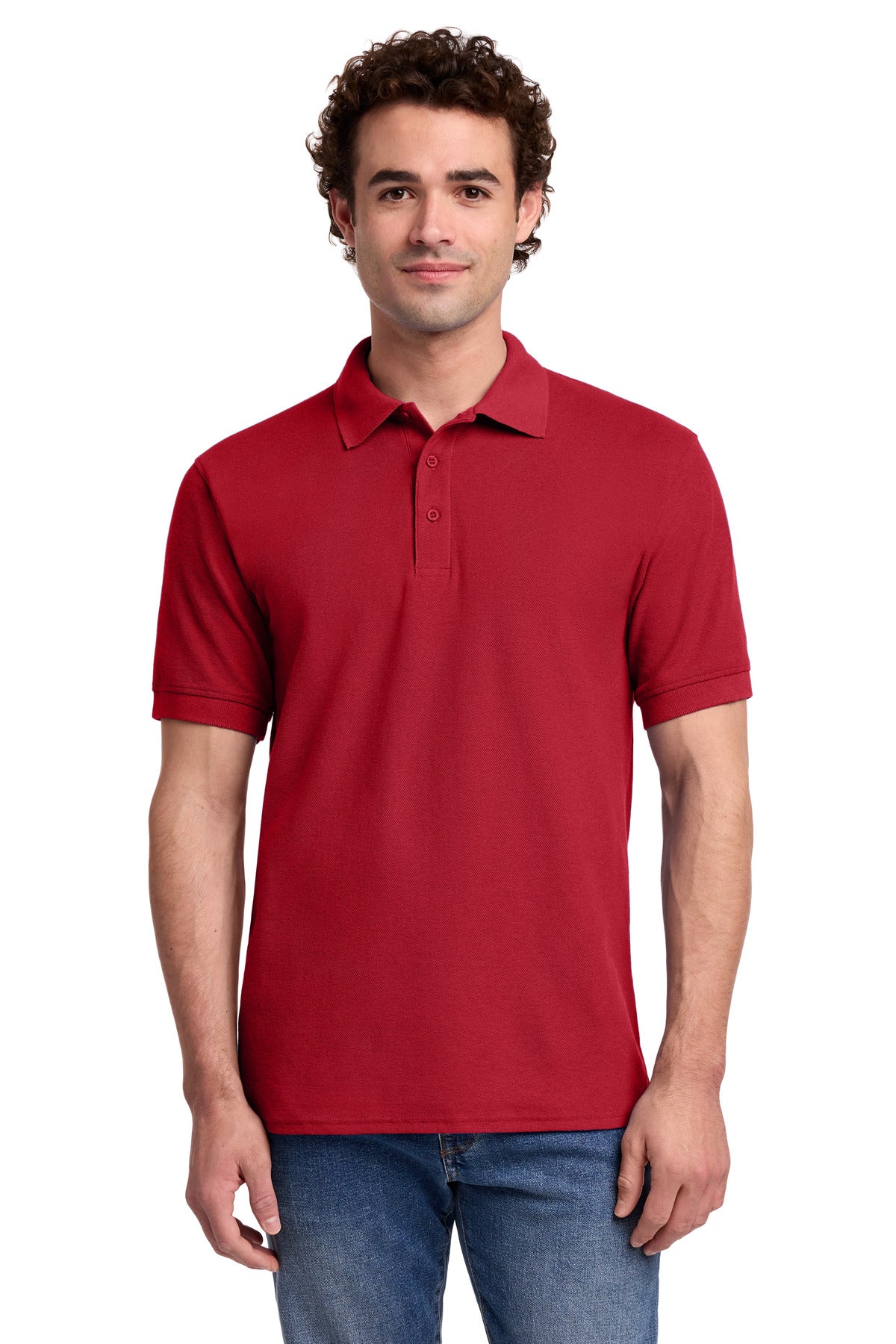 Custom logo Port & Co® Core Blend Pique Polo. KP155 in Red