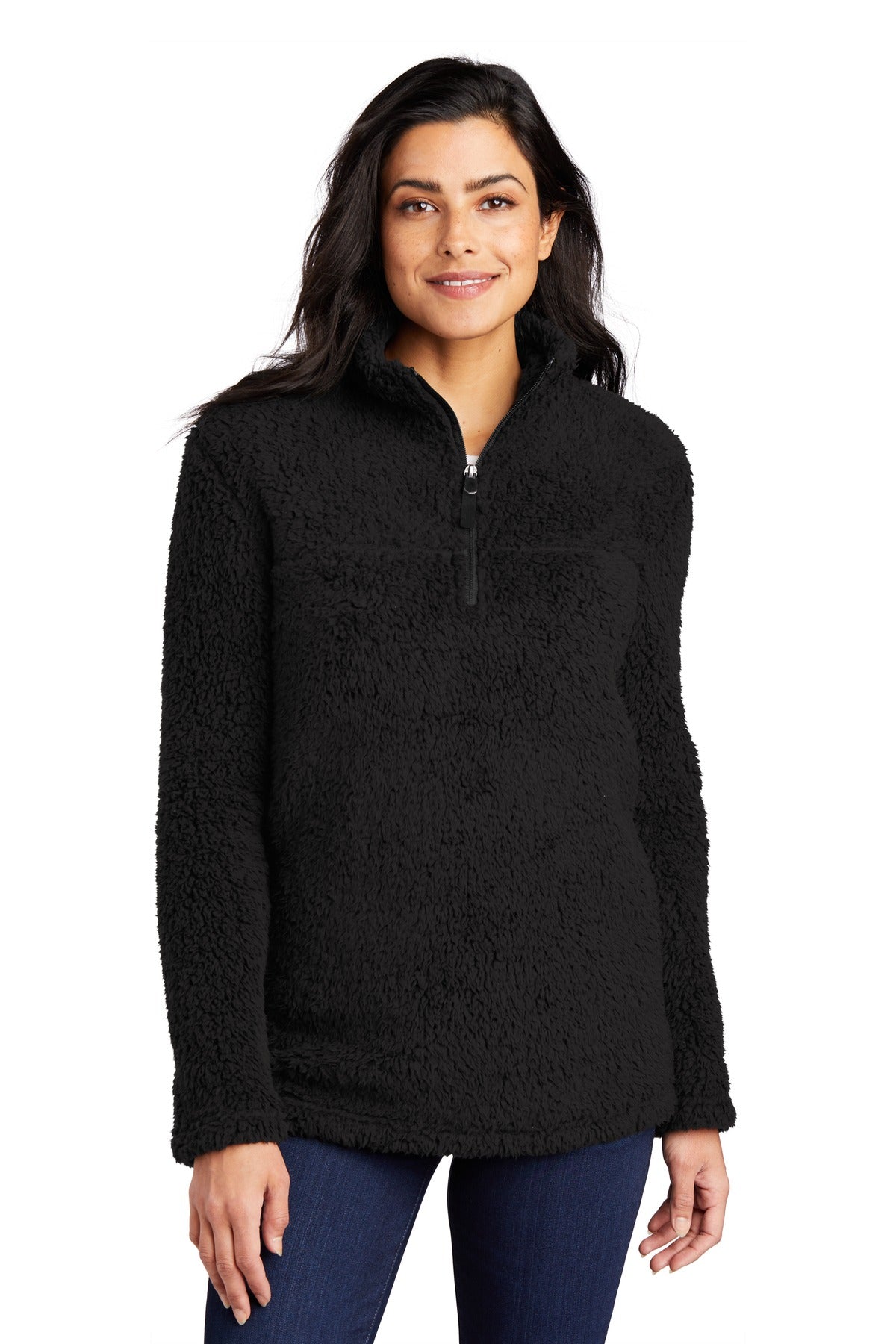 Custom logo Port Authority® Women's Cozy 1/4-Zip Fleece L130 in Black